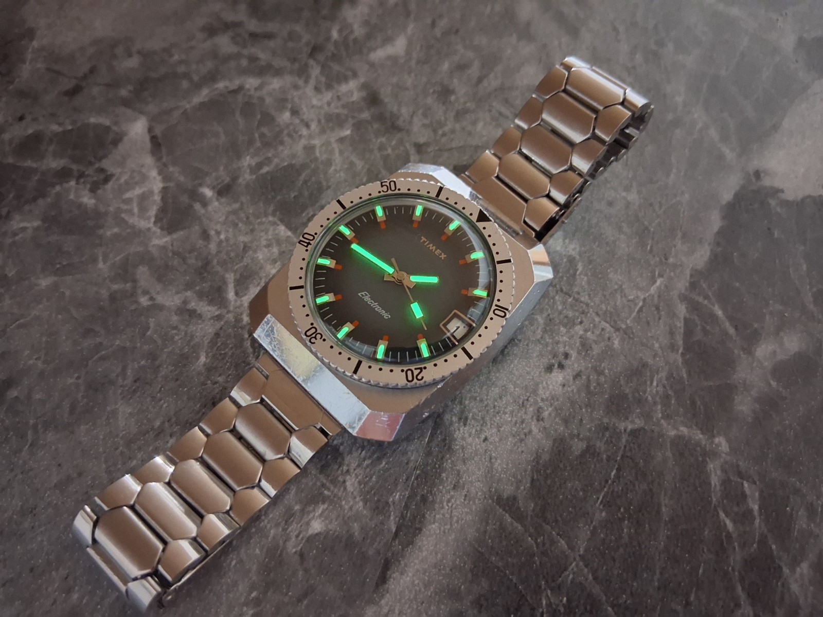 Serviced 1972 Timex West Germany Electronic Dive Style Men’s Vintage Watch RARE