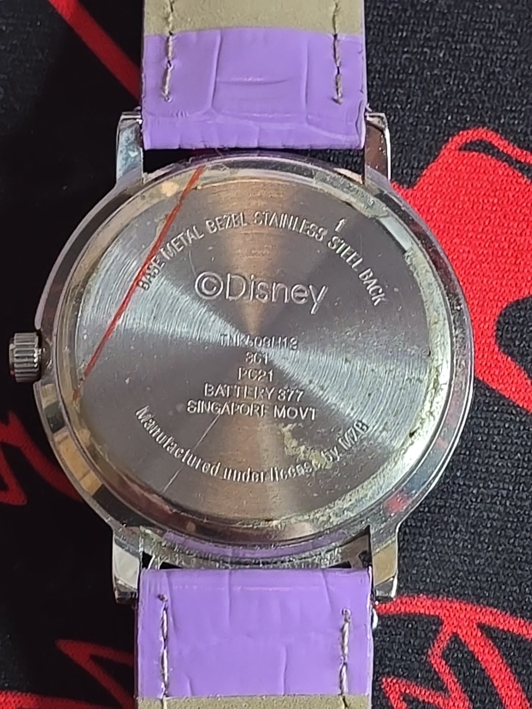 DISNEY PURPLE TINKER BELL FASHION WRIST WATCH GENUINE LEATHER QUARTZ TESTED WORK