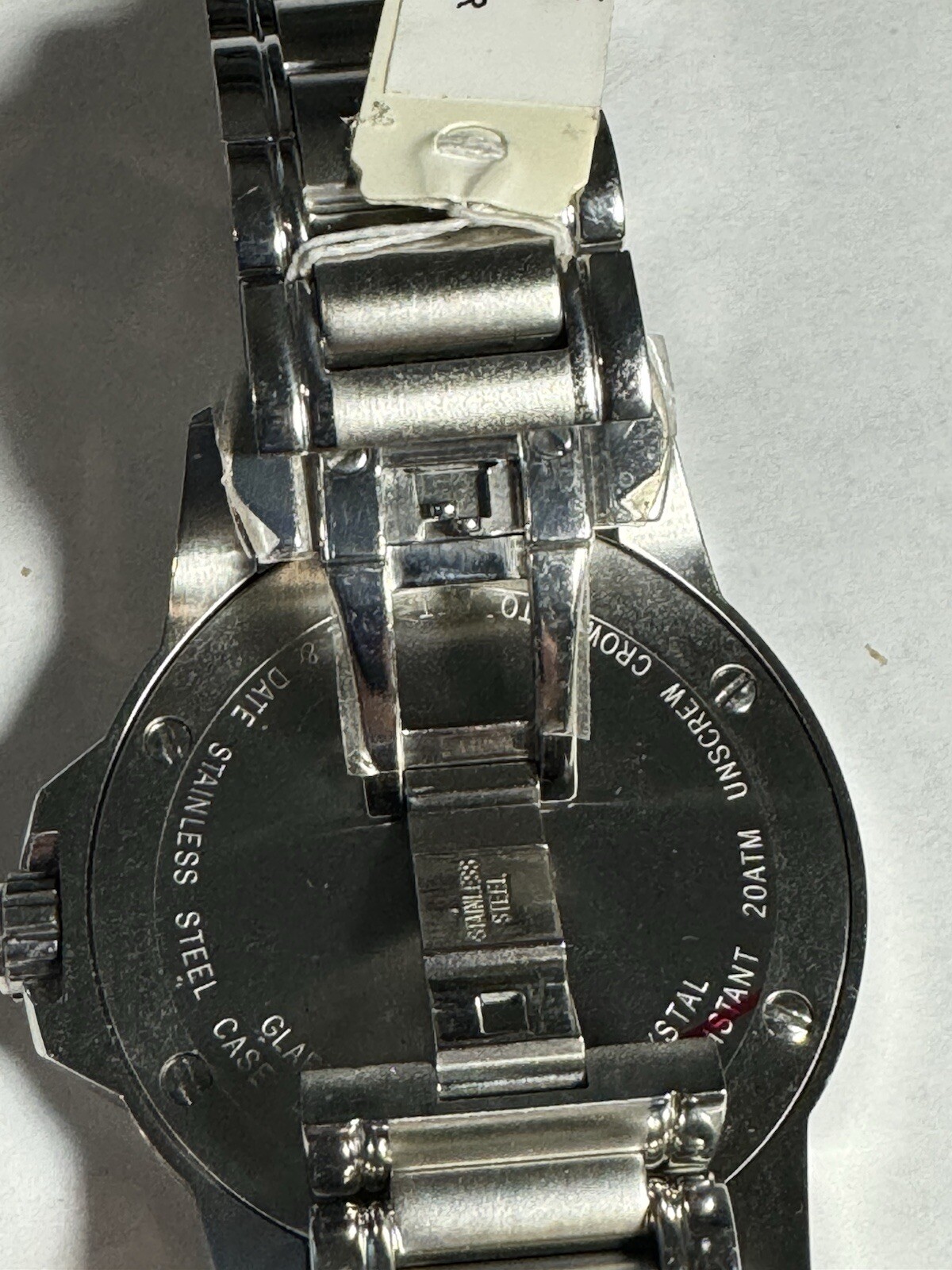Michaels men’s stainless steel watch with screw down crown, sapphire crystal