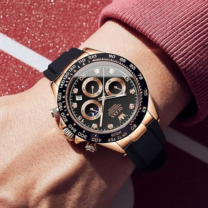 Waterproof Watch OLEVS Quartz Luxury Business Luminous Date Men Men’s Strap