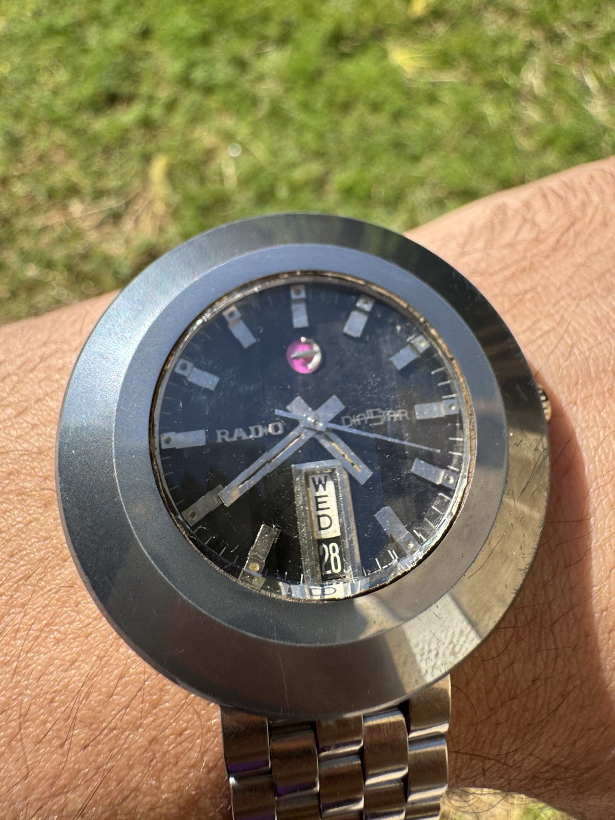 RADO Round Ceramic Case SWISS Watch Men RARE Vintage