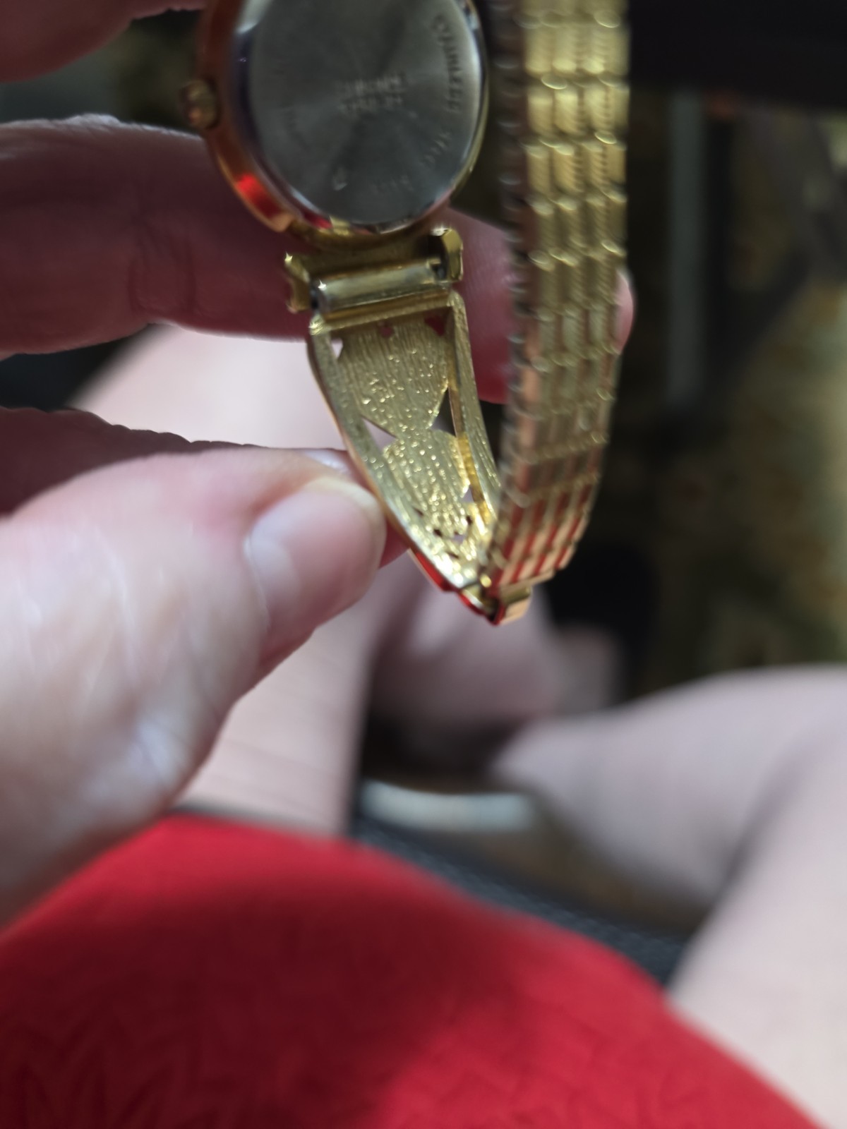 Vintage Avon Abalone Shell Heart Quartz Gold Toned Watch Mother Of Pearl