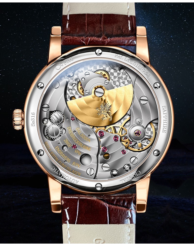 LOBINNI Men Automatic Watch 40mm Mechanical Wristwatch Hangzhou 5000 Micro Rotor