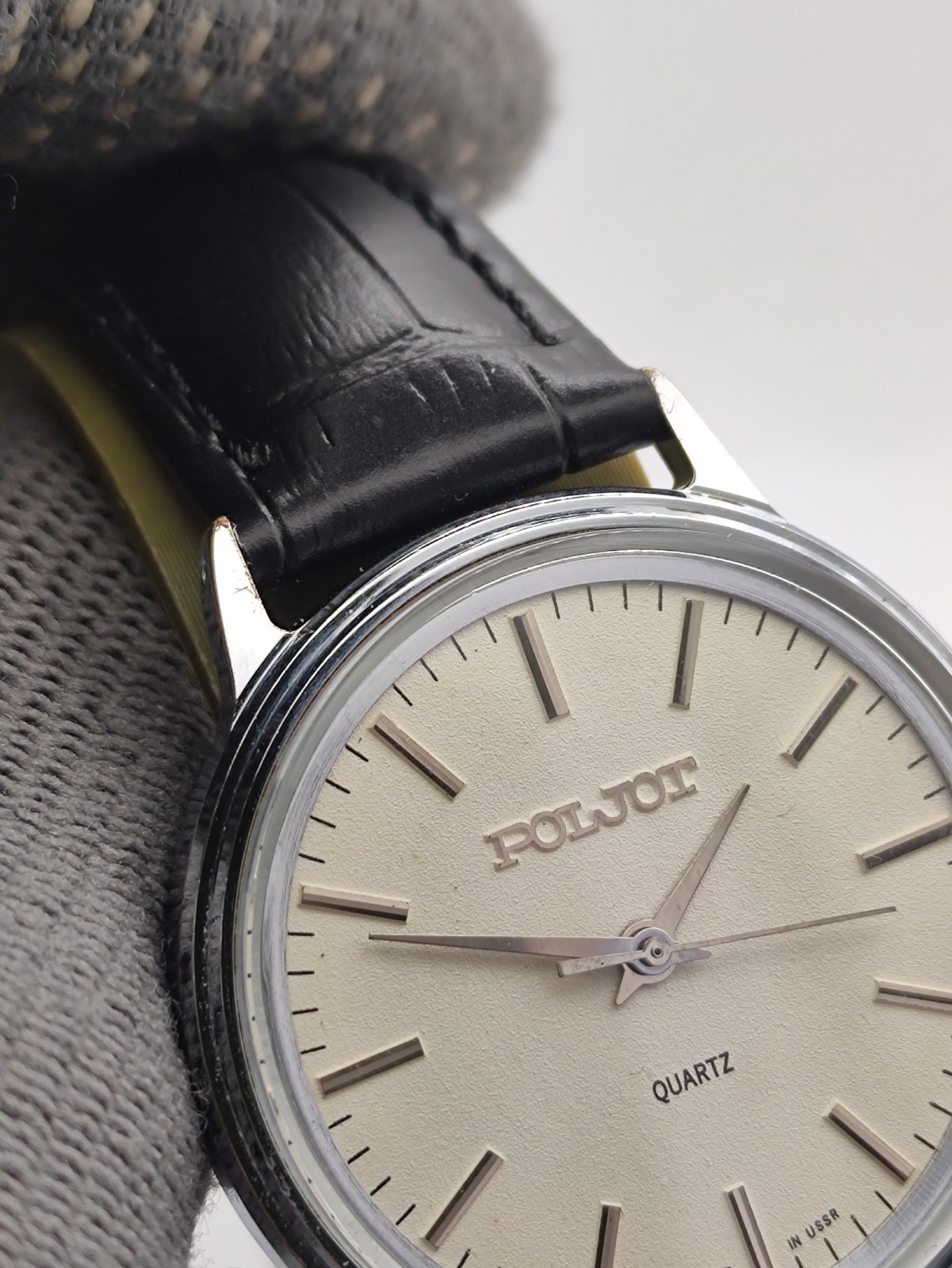 Vintage Watch Poljot Quartz 2456 Men Soviet USSR Classic 1980s Gift Classic