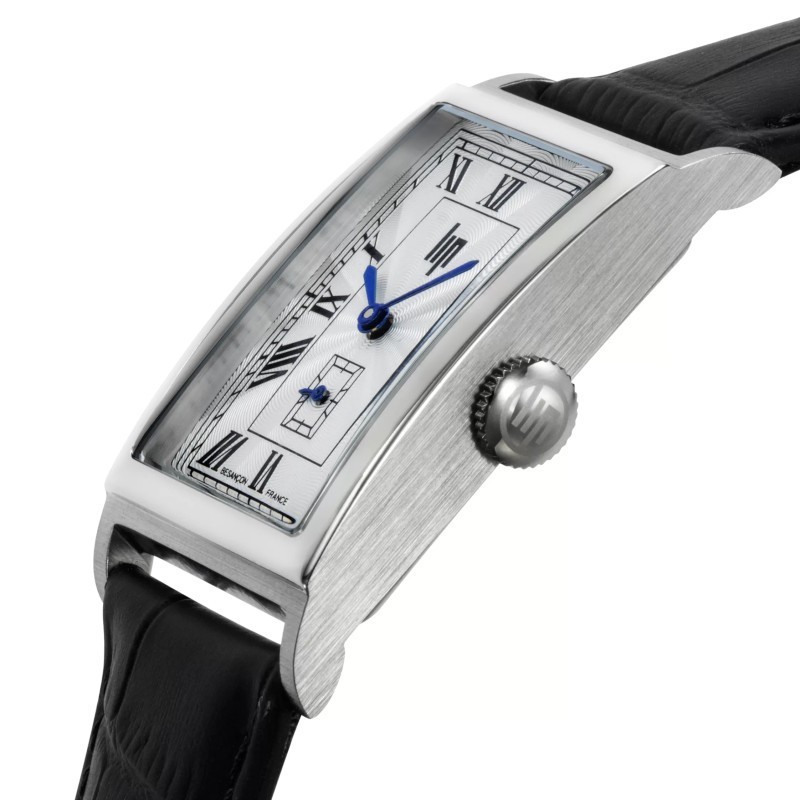 Lip Churchill T24 671927 Men Black Leather Strap Analog Dial Quartz Watch 41.5mm