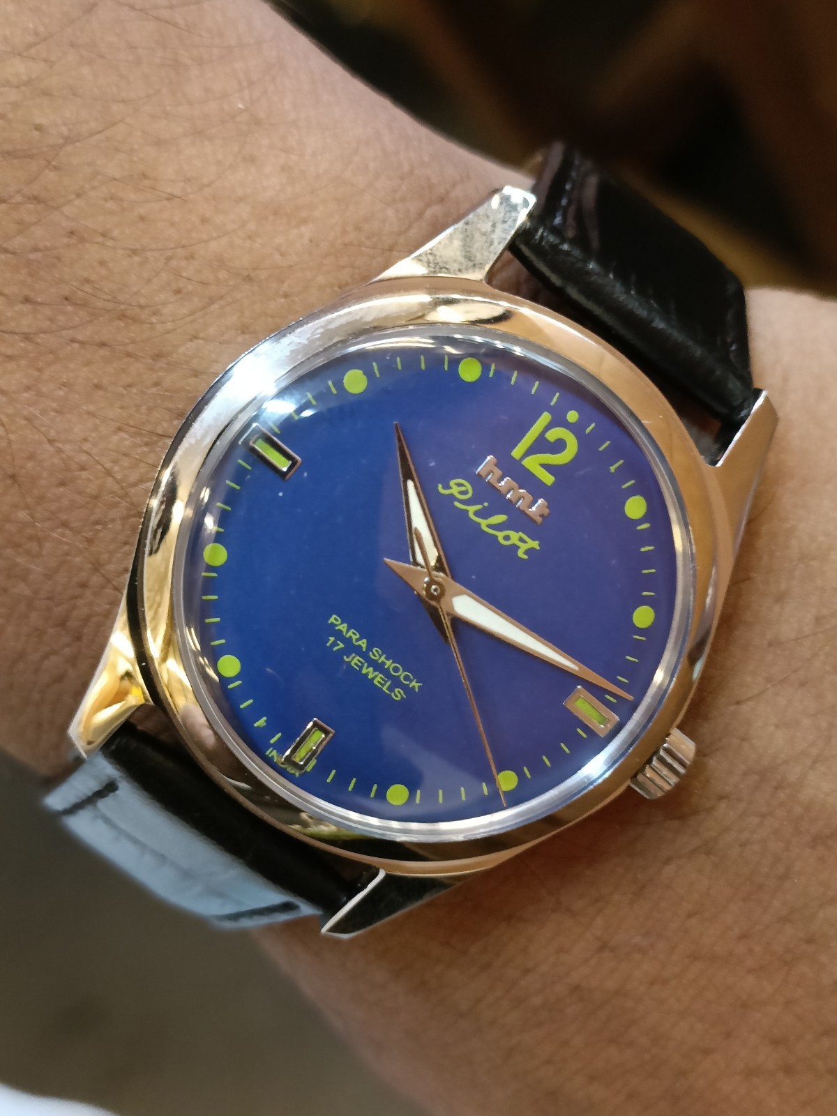 REFURBISHED HMT PILOT 17J WINDING BLUE DIAL 0231 INDIA MEN’S WORKING