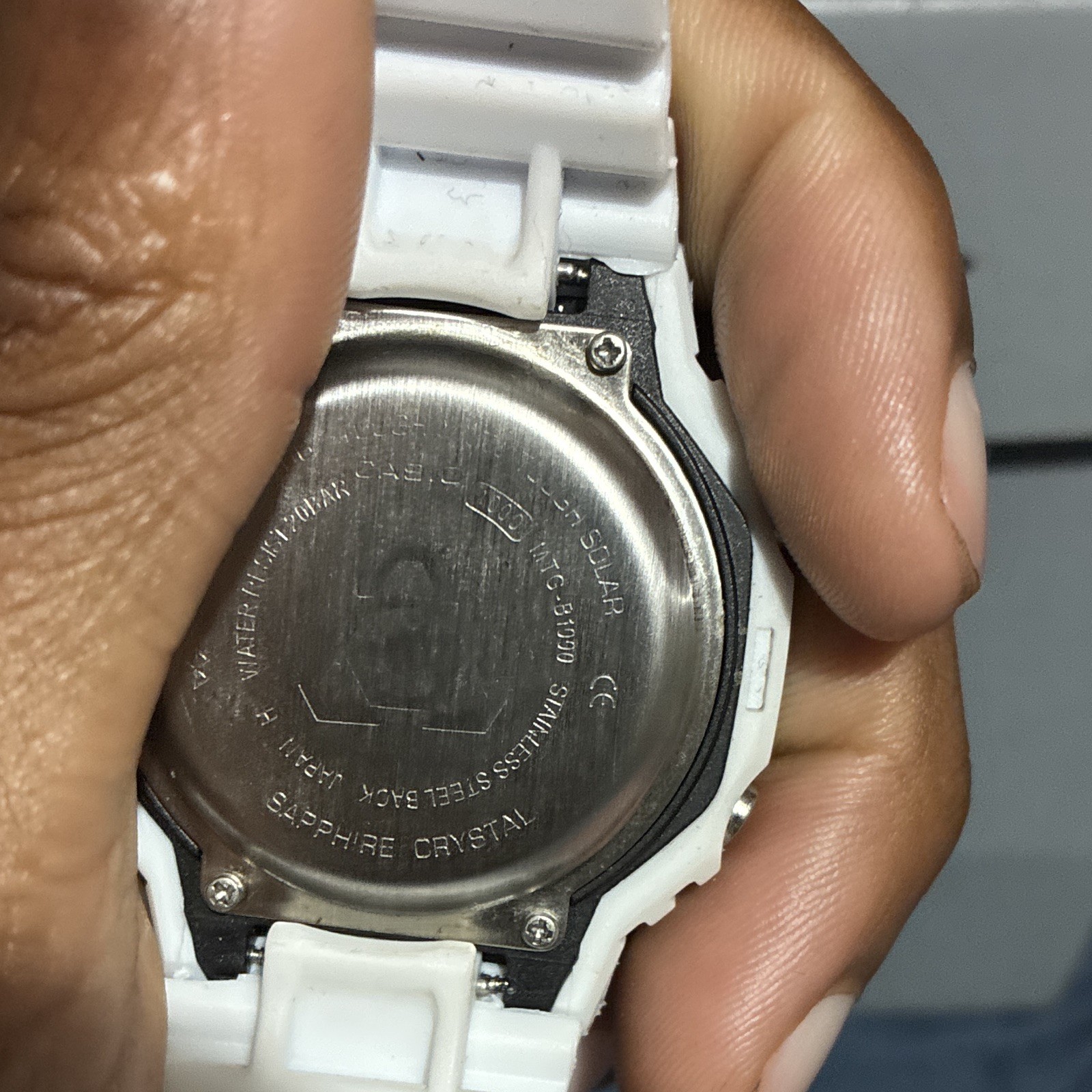 Casio G-SHOCK Analog/Digital Quartz Watch Blue Dial White Resin 200m 45mm