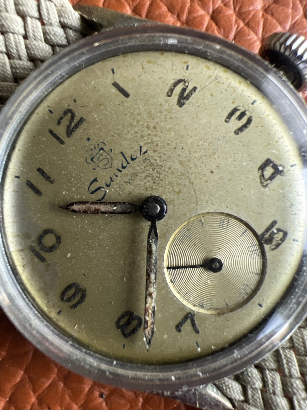 Vintage Men’s Sandoz Military Watch 17J Cal 200 30.5mm Running