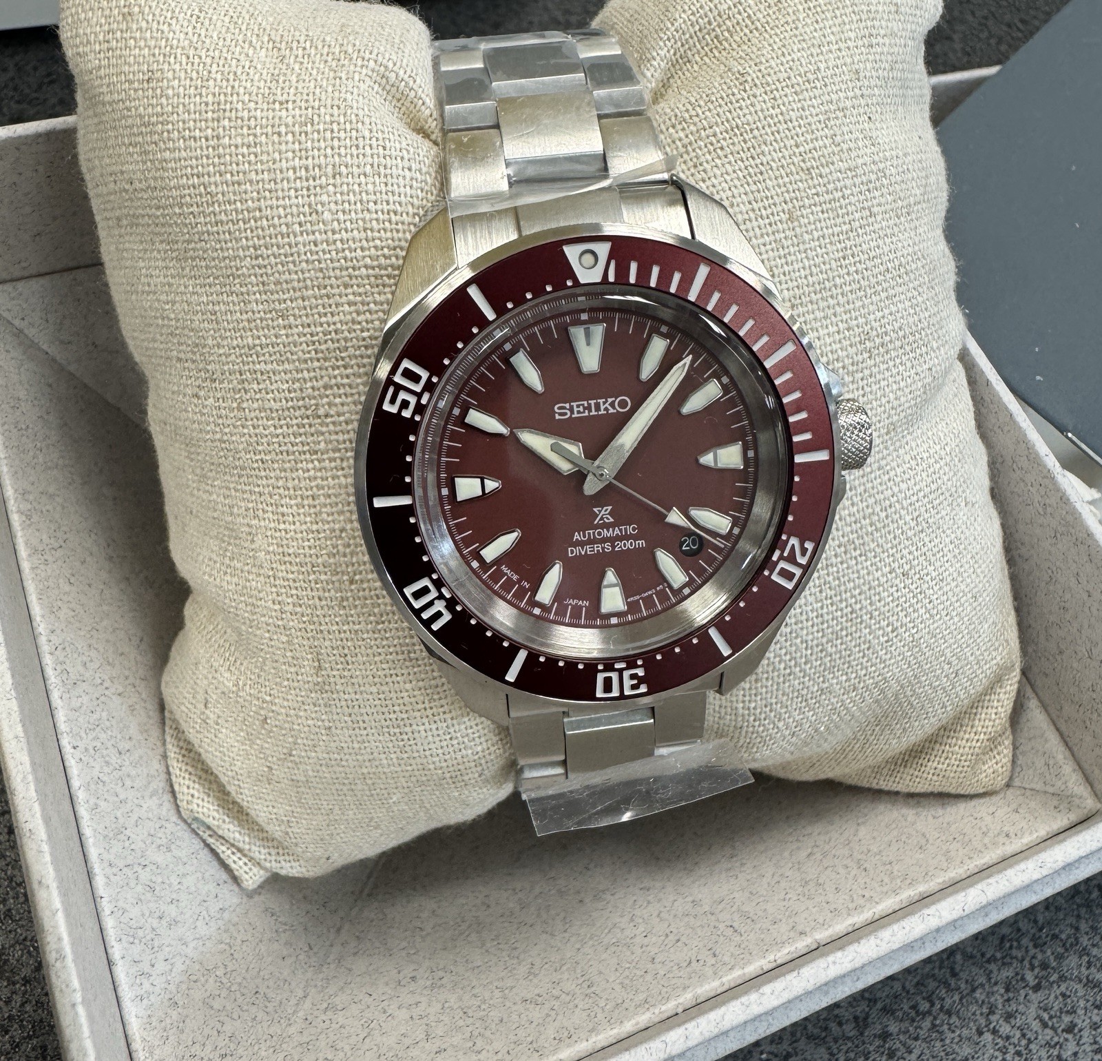 Seiko Prospex Sea Samurai Diver Red Dial Stainless Steel Watch SRPL11 Japan