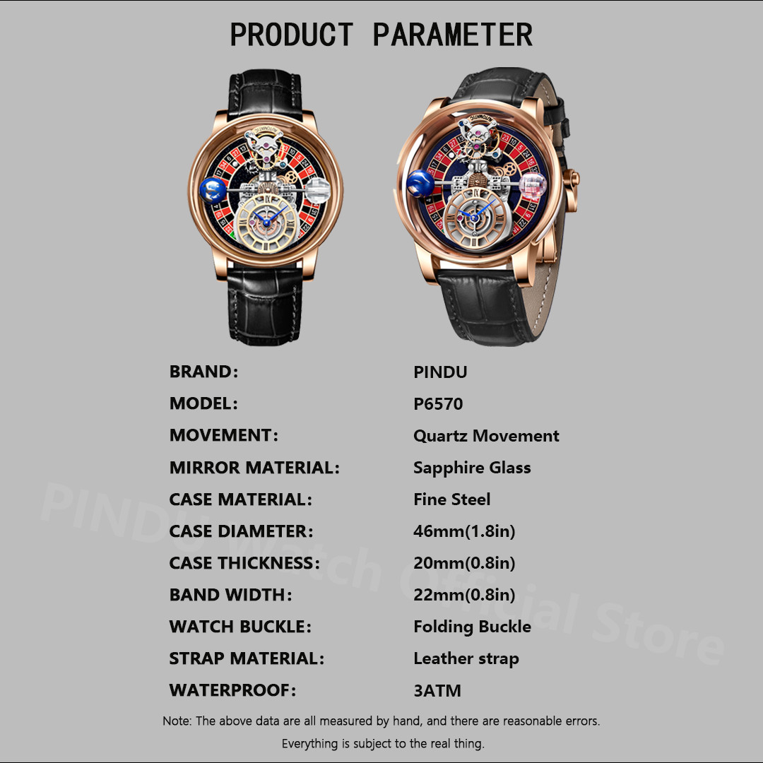 2024 PINDU Men’s Quartz Watch Celestial Series Personality Leisure Formal