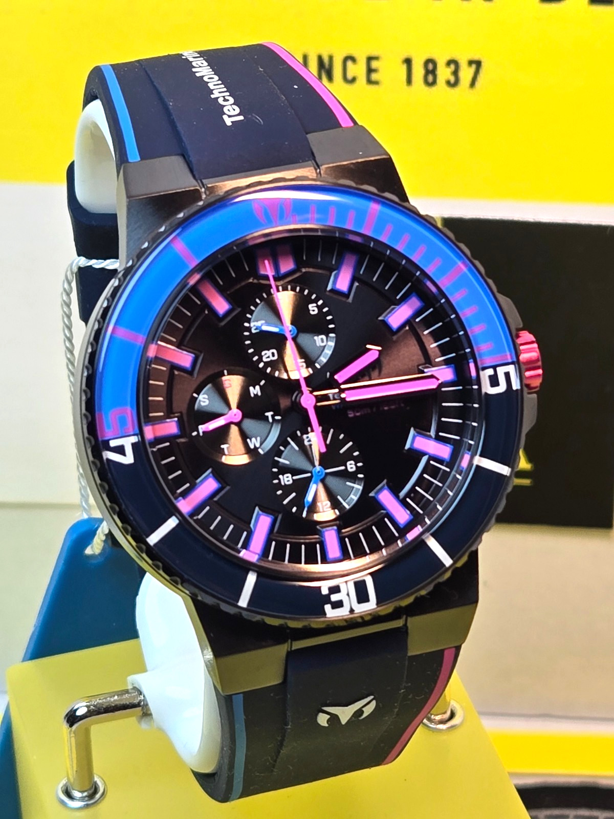 INVICTA TechnoMarine Racing Legends Mens Watch 43mm Blue w/ Blue & Pink DIal NEW
