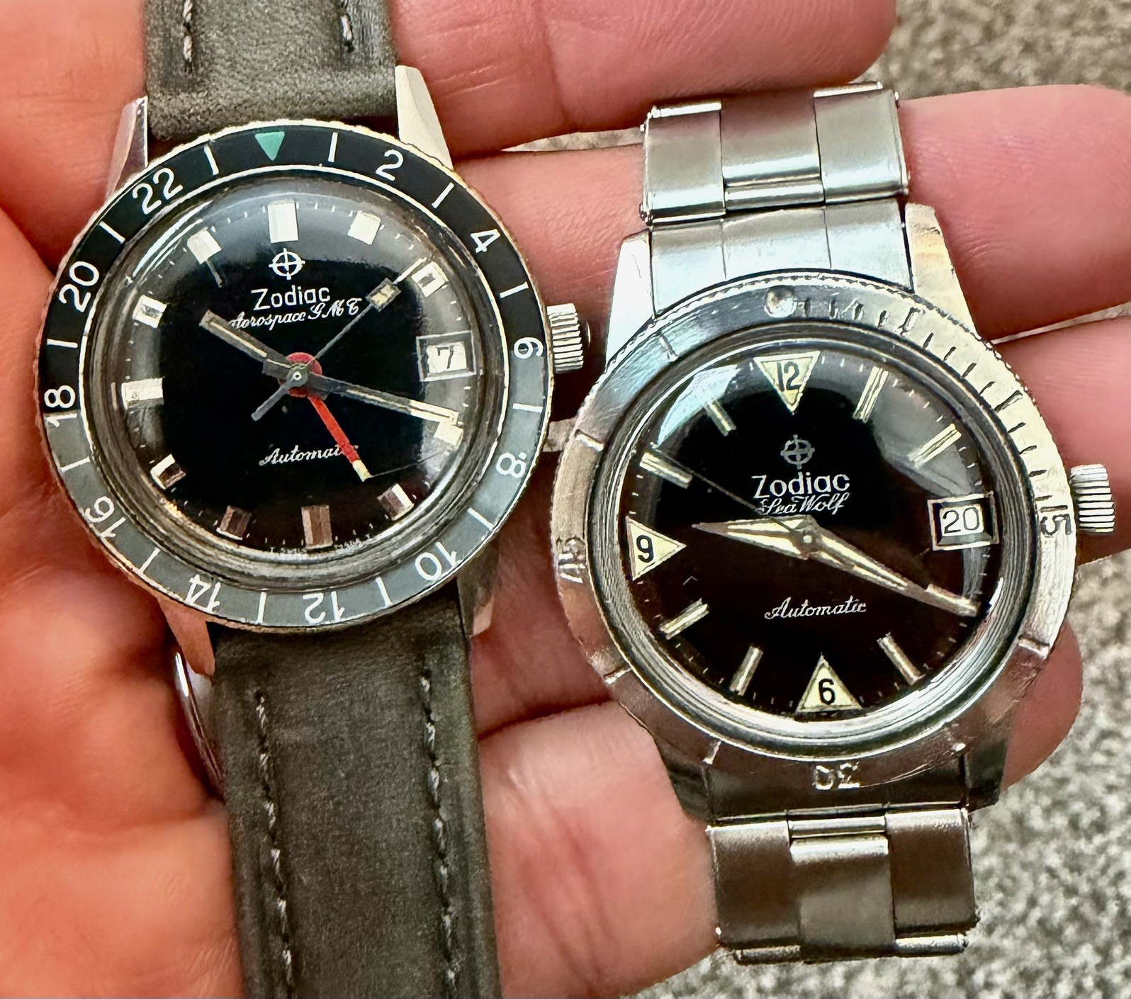 Zodiac Vietnam 2 watch lot Sea Wolf Datographic & Aerospace GMT automatic extras