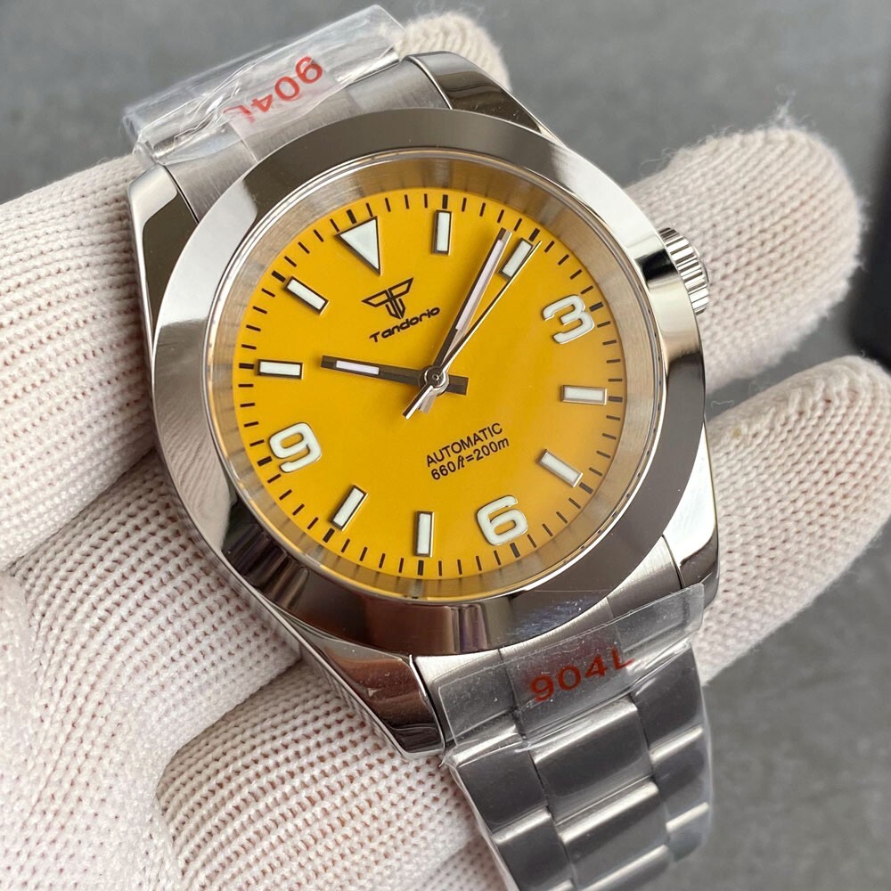 36mm/39mm Yellow Green Polished Bezel Sapphire NH35 PT5000 Automatic Men Watches