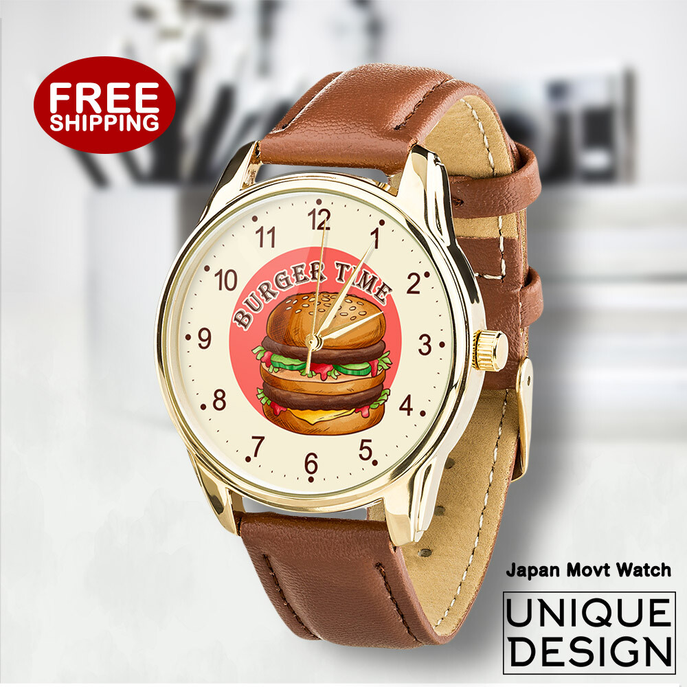 Burger Time Watch | Funny Gift for Food Lover | Burger Lover Watch for Men Women