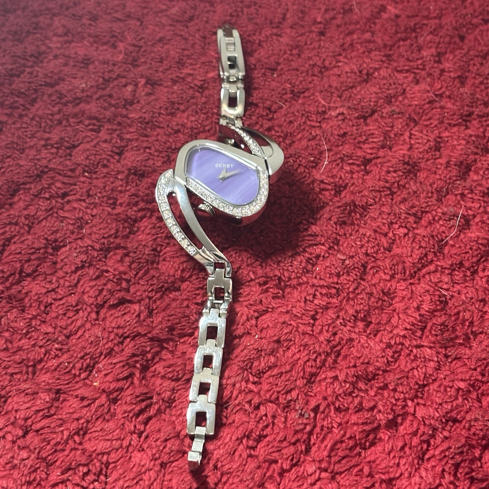 Sekonda Seksy Women’s Quartz Purple Dial Gemmed Silver Bracelet Watch Box