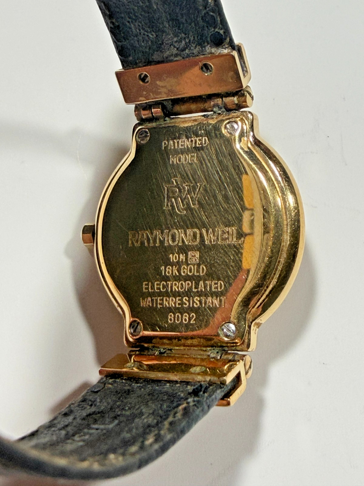 Vintage Raymond Weil 8082 Ladies Quartz Watch 18k Plated Running Needs New Strap
