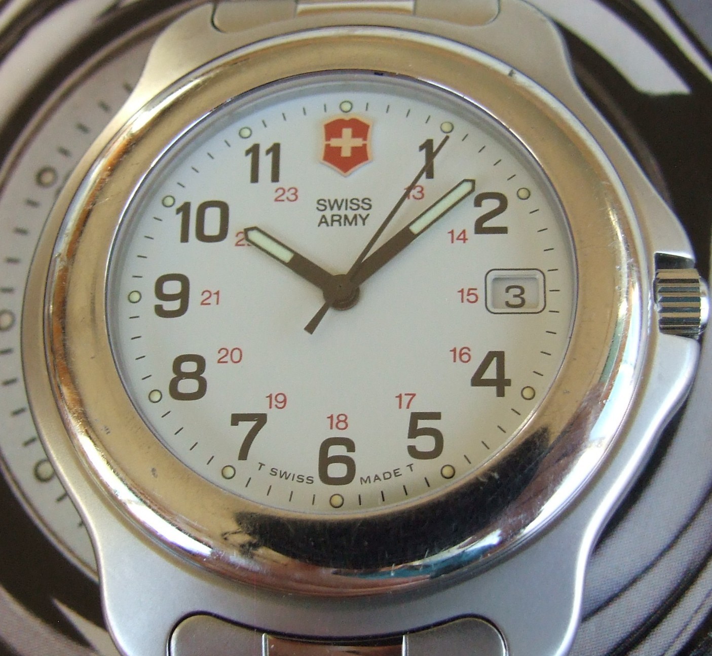 VictorINOX SWISS ARMY+ClaSSiC Mens OFFICERS 1884+Sapphire+40mm+SS BRACELET=SWEET