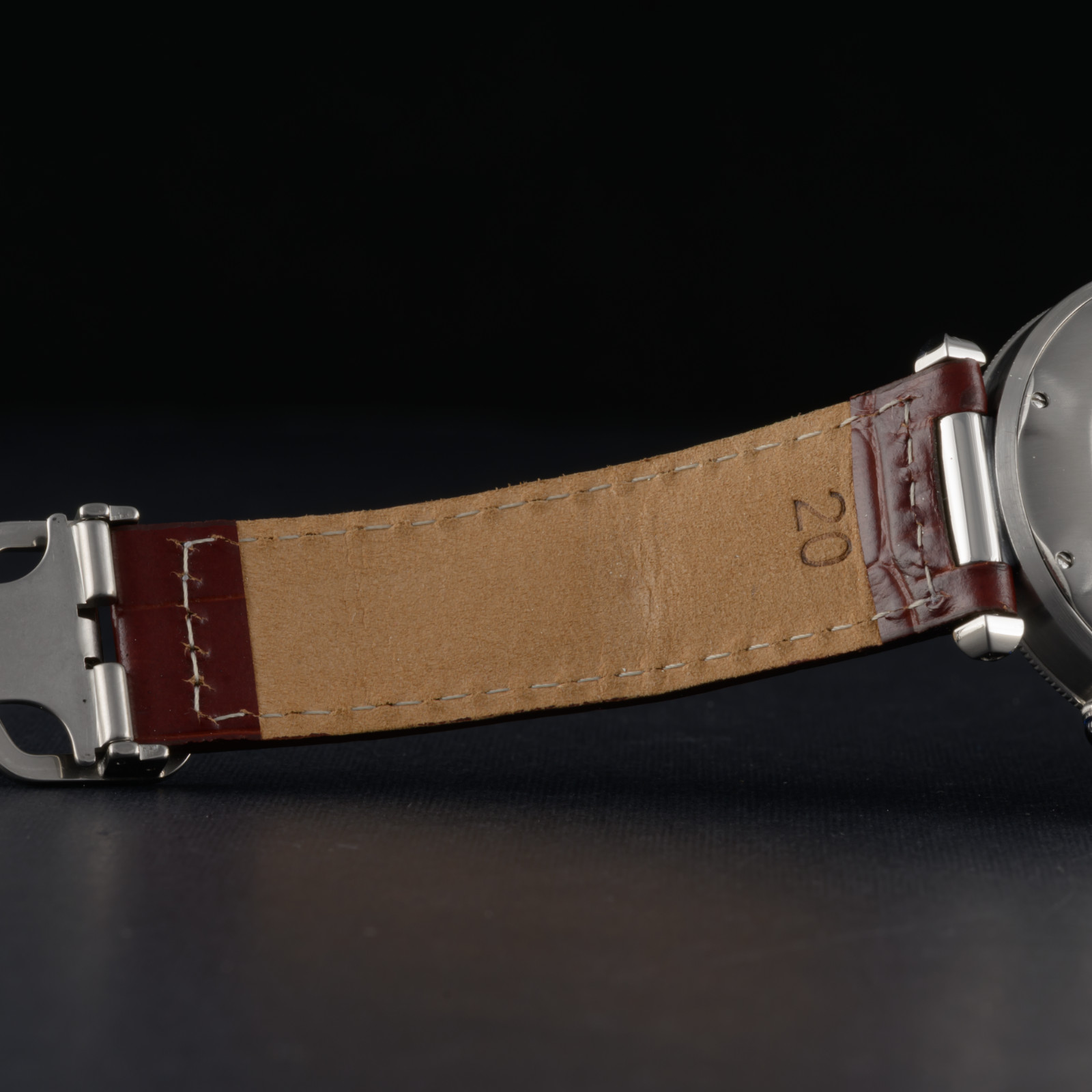 Serviced Cartier Pasha Chronograph 4030 Brown Dial 38mm Quartz Watch + Box