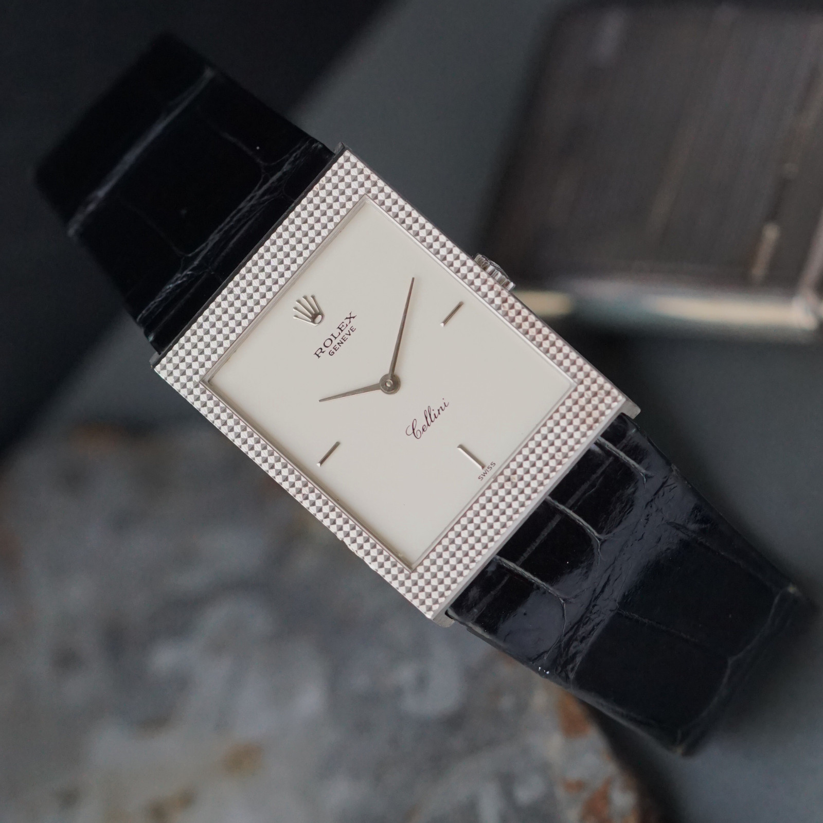 Rolex Cellini Ref. 4127 Hobnail 18k White Gold Manual Wind 1995