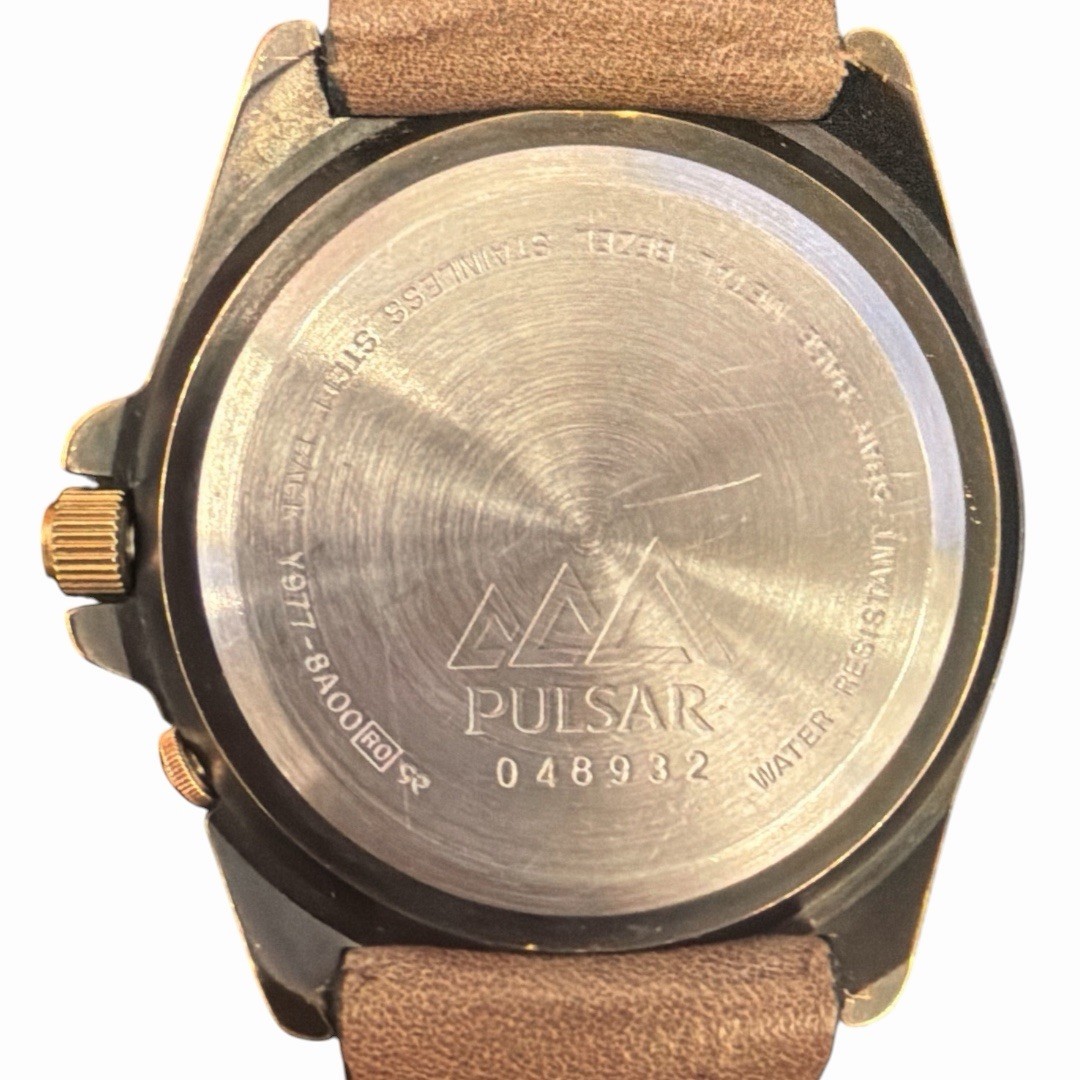 Vintage Pulsar Alarm Watch Y977-8A00 1990’s 38mm Working New Battery