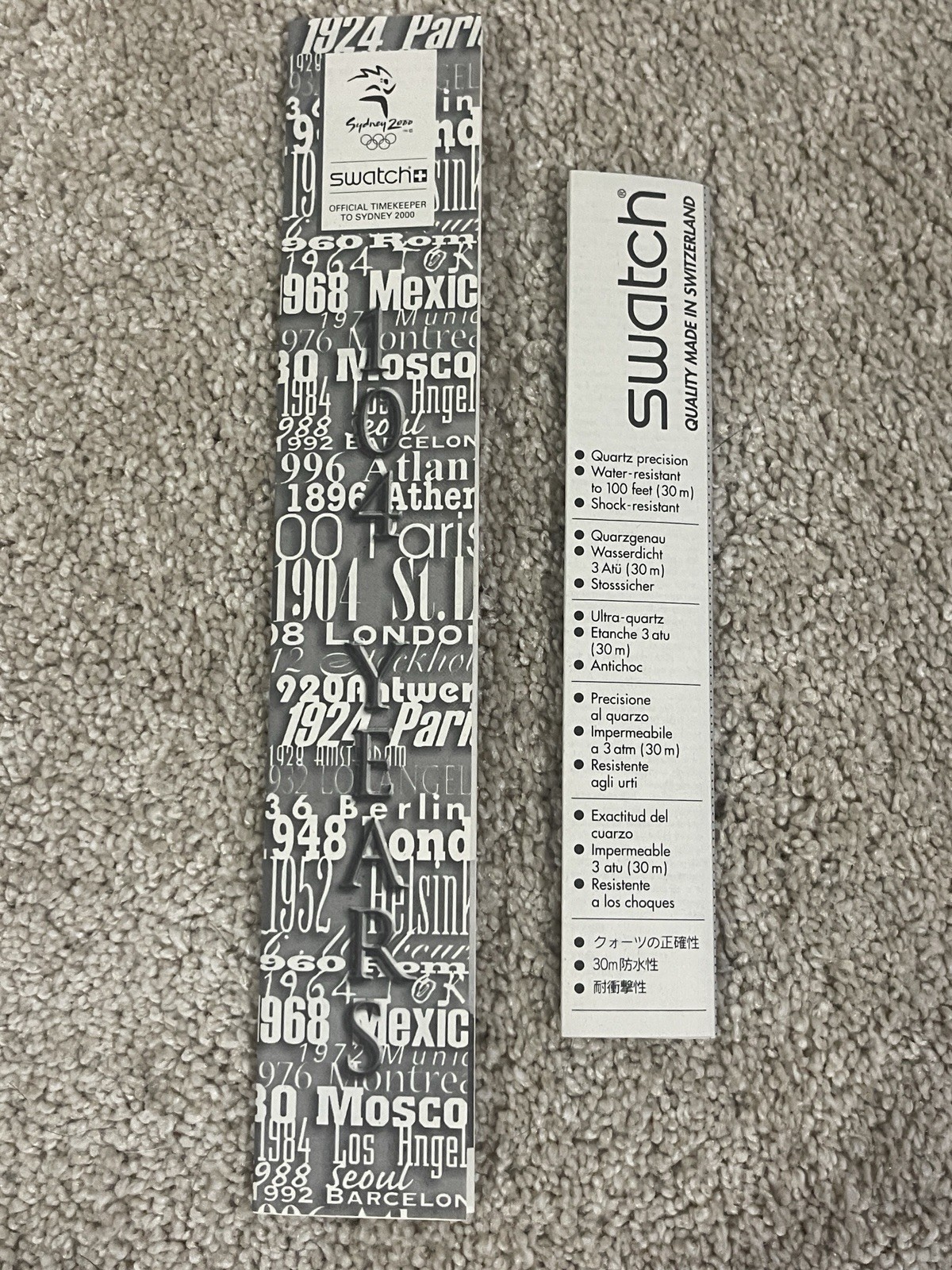 Swatch Watch 2000 Sydney Australia Olympics 2 Silicone Bands Original Box New