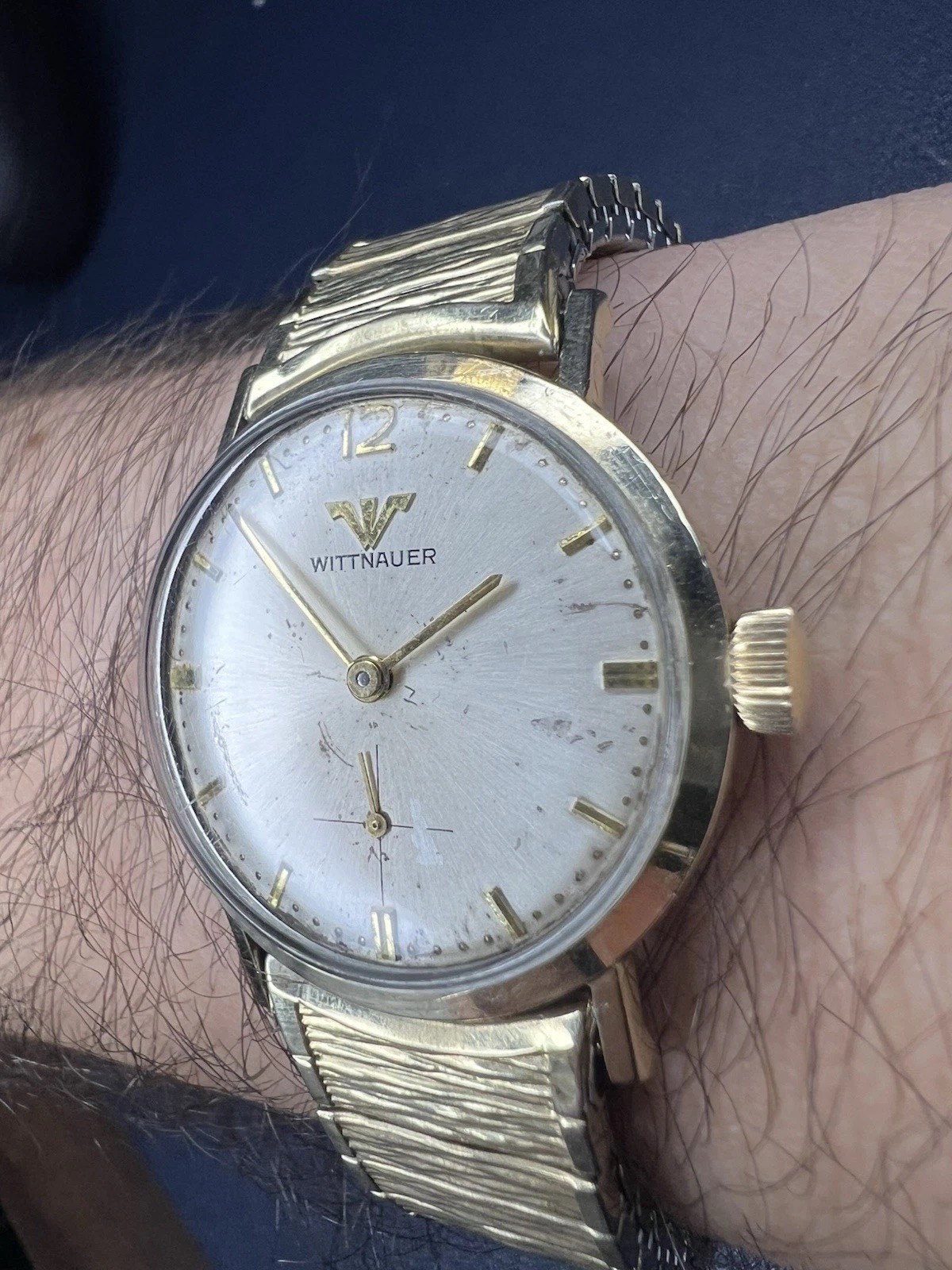 Wittnauer/Lingines Men’s Dress Watch Mechanical 10k Gold RGP Vintage 1950s