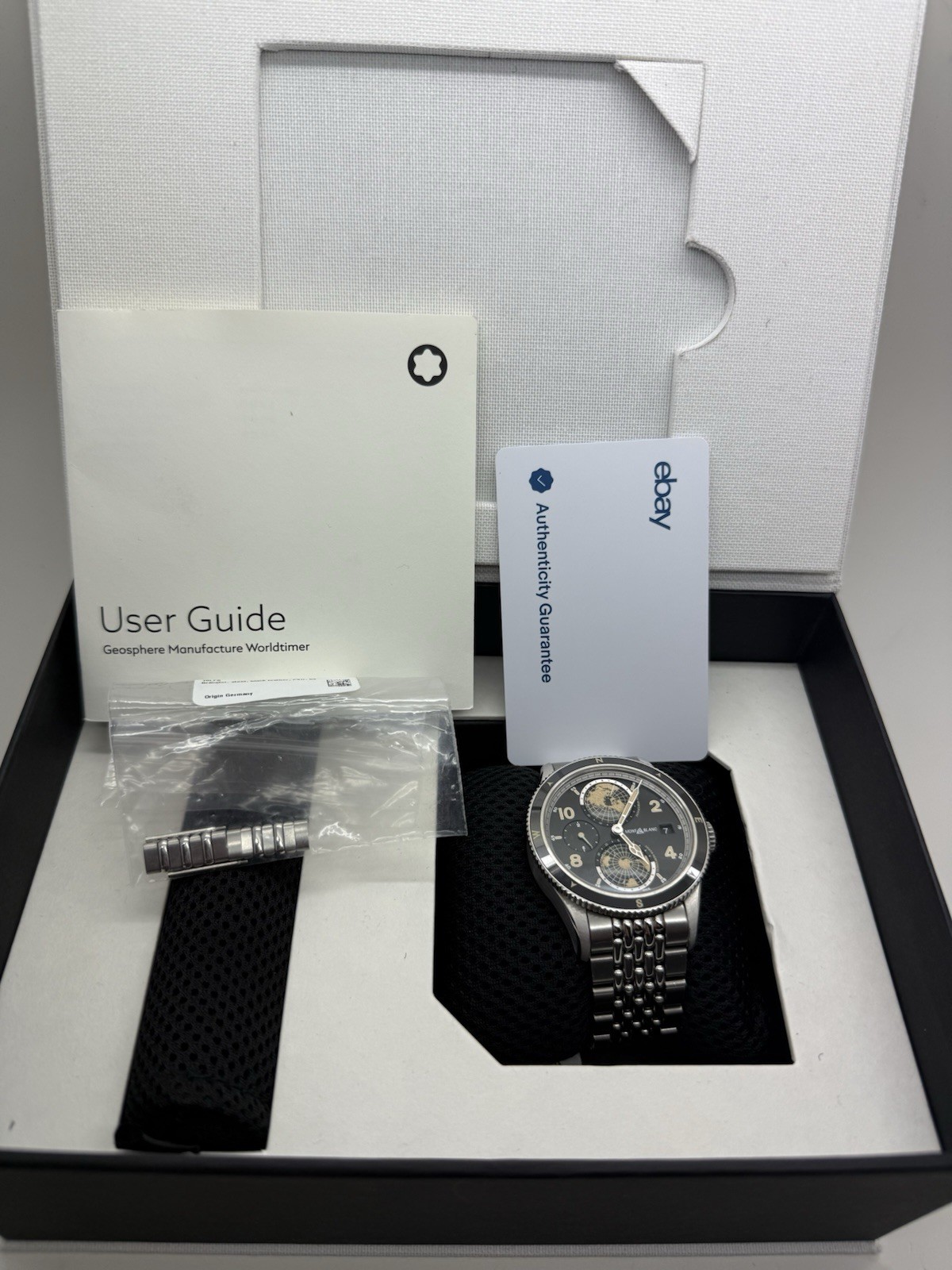 Montblanc 1858 Geosphere Black Dial 42mm Steel Automatic Watch 125872 w/ Box