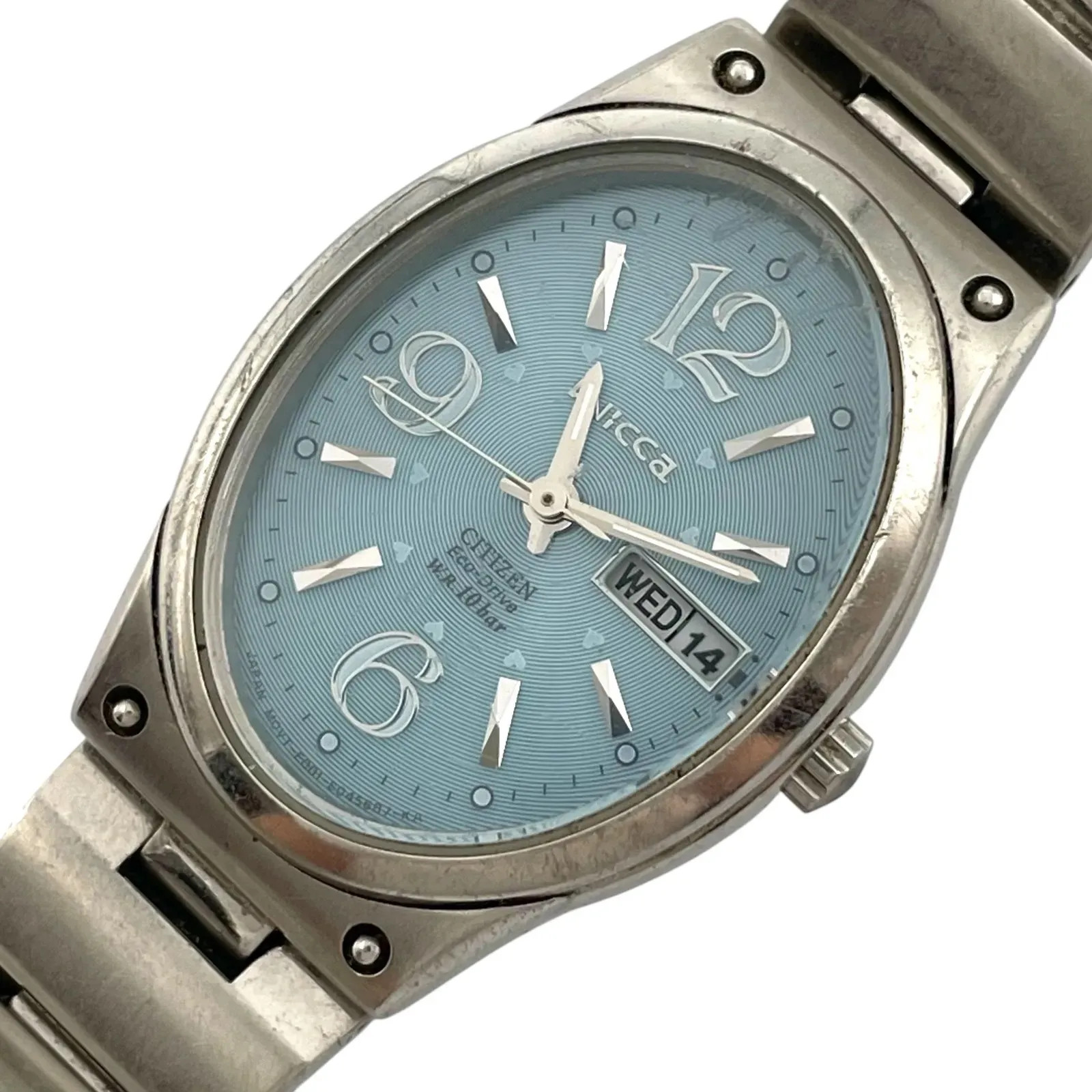 Working CITIZEN Wicca E001-S027110 Solar Women’s Analog Day-Date Oval 3-Hand