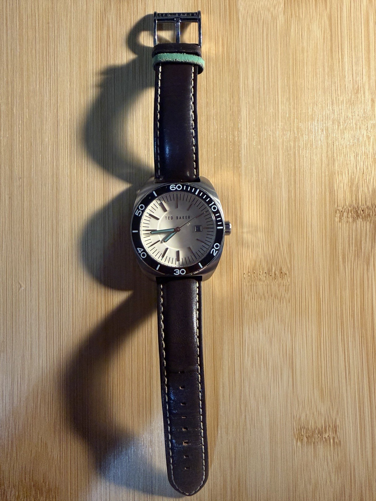 Ted Baker Men’s Watch with Dark Brown and Teal Leather Straps (NO BATTERY)