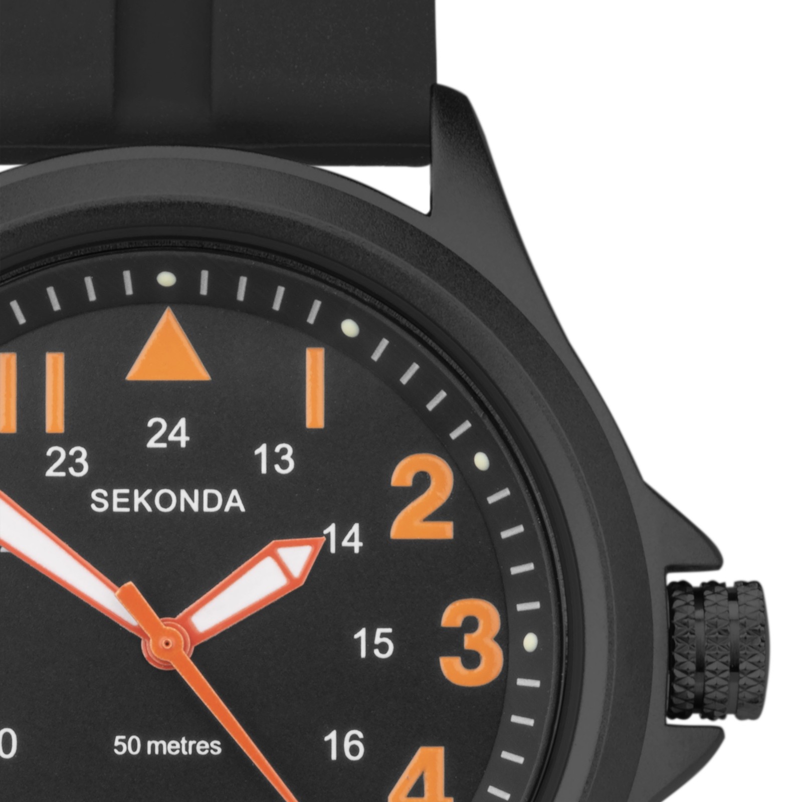 Sekonda Altitude 42mm Mens Round Black Analogue Watch with Black Strap