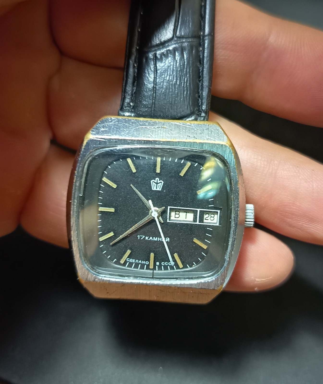 Vintage Men’s watch Poljot 17 jewels mechanical Soviet USSR