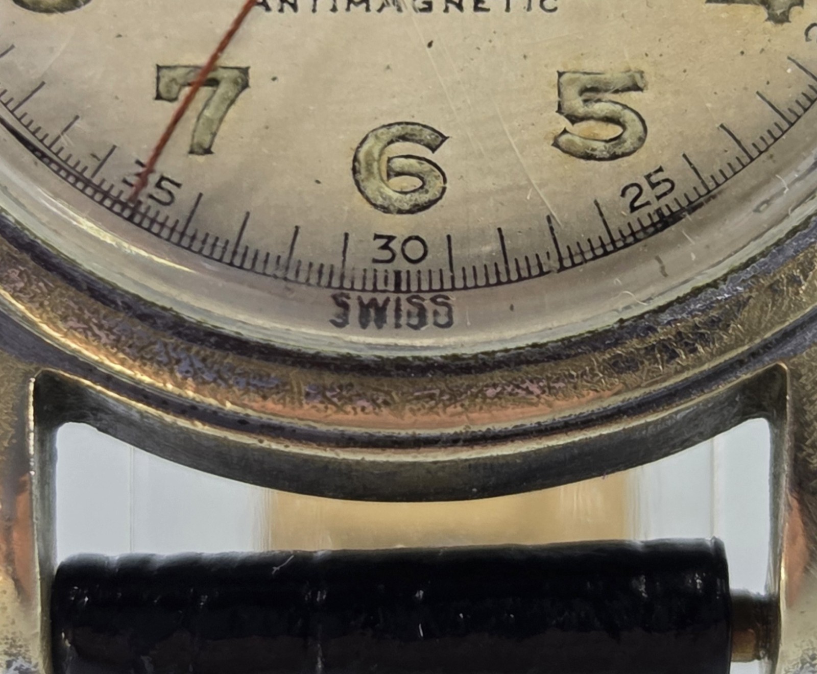 Vintage mid-century Champagne face Eloga 17 jewels Swiss Incabloc pilot’s watch