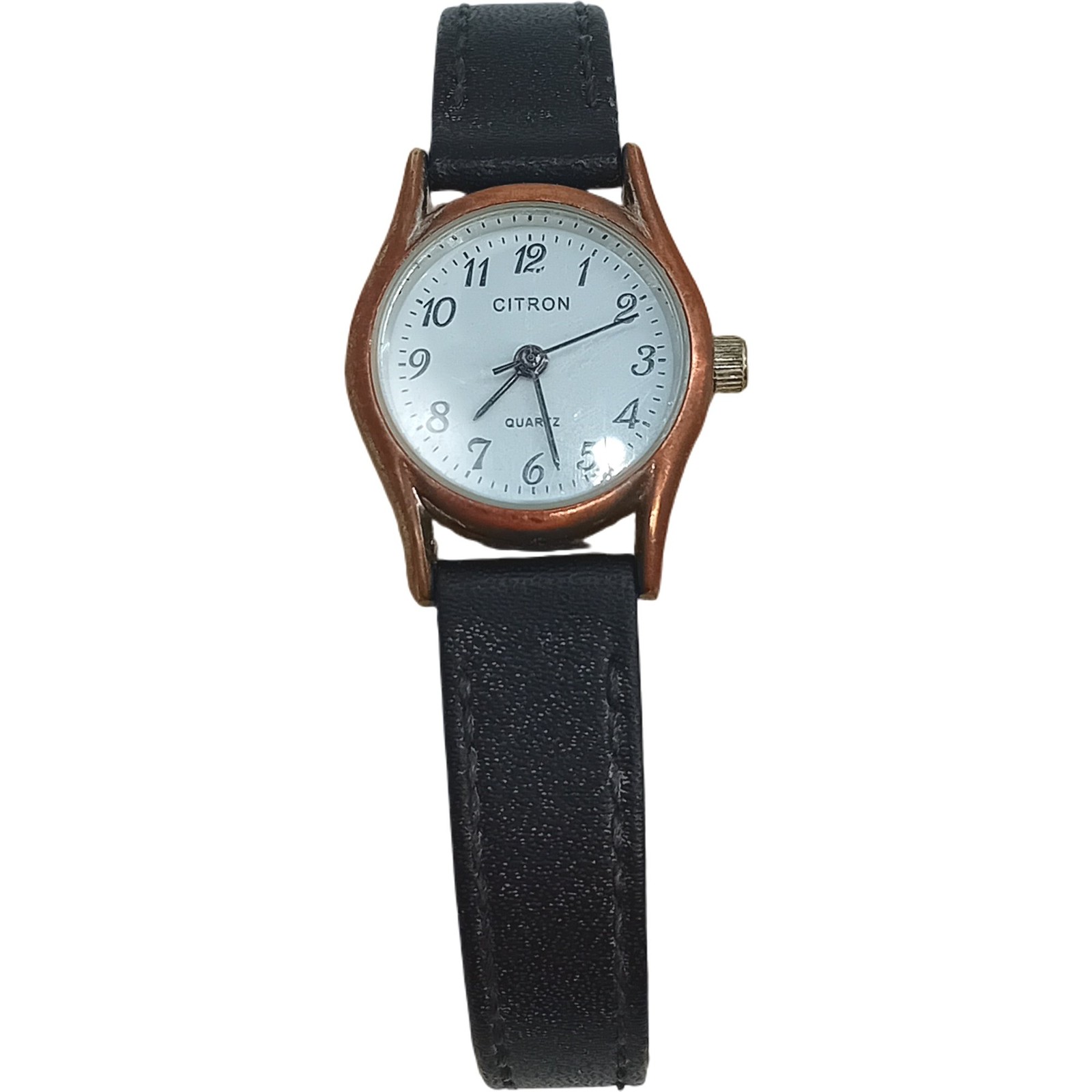 CITRON Women’s Quartz Wristwatch Black Leather Strap Pre-Loved