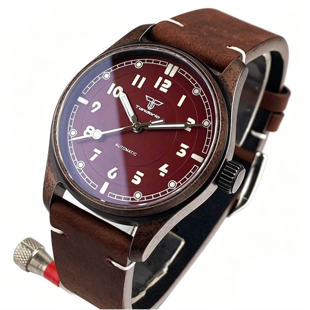 PVD Bronze Case TANDORIO 39mm Military Field Dive NH35 2824 Automatic Watch Men