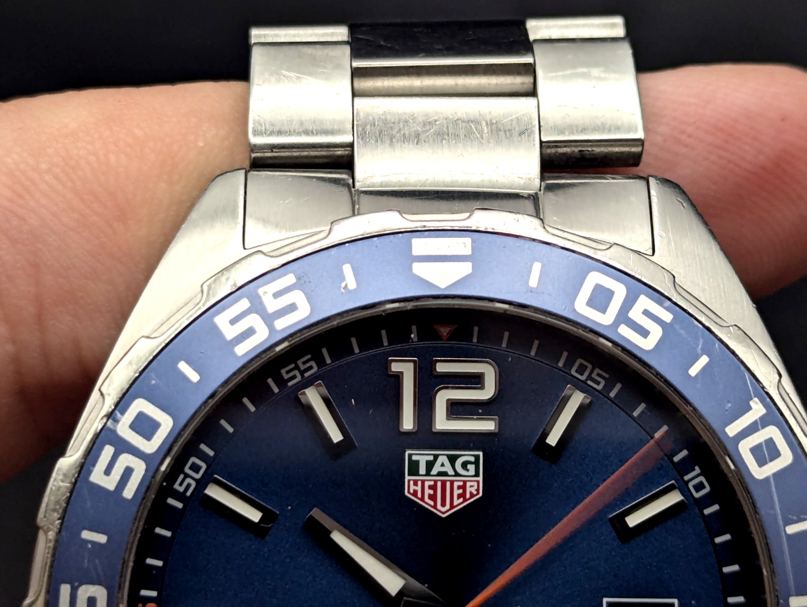 TAG Heuer Formula 1 WAZ1010 Blue Orange 43mm 200m Quartz 18cm Bracelet Tested