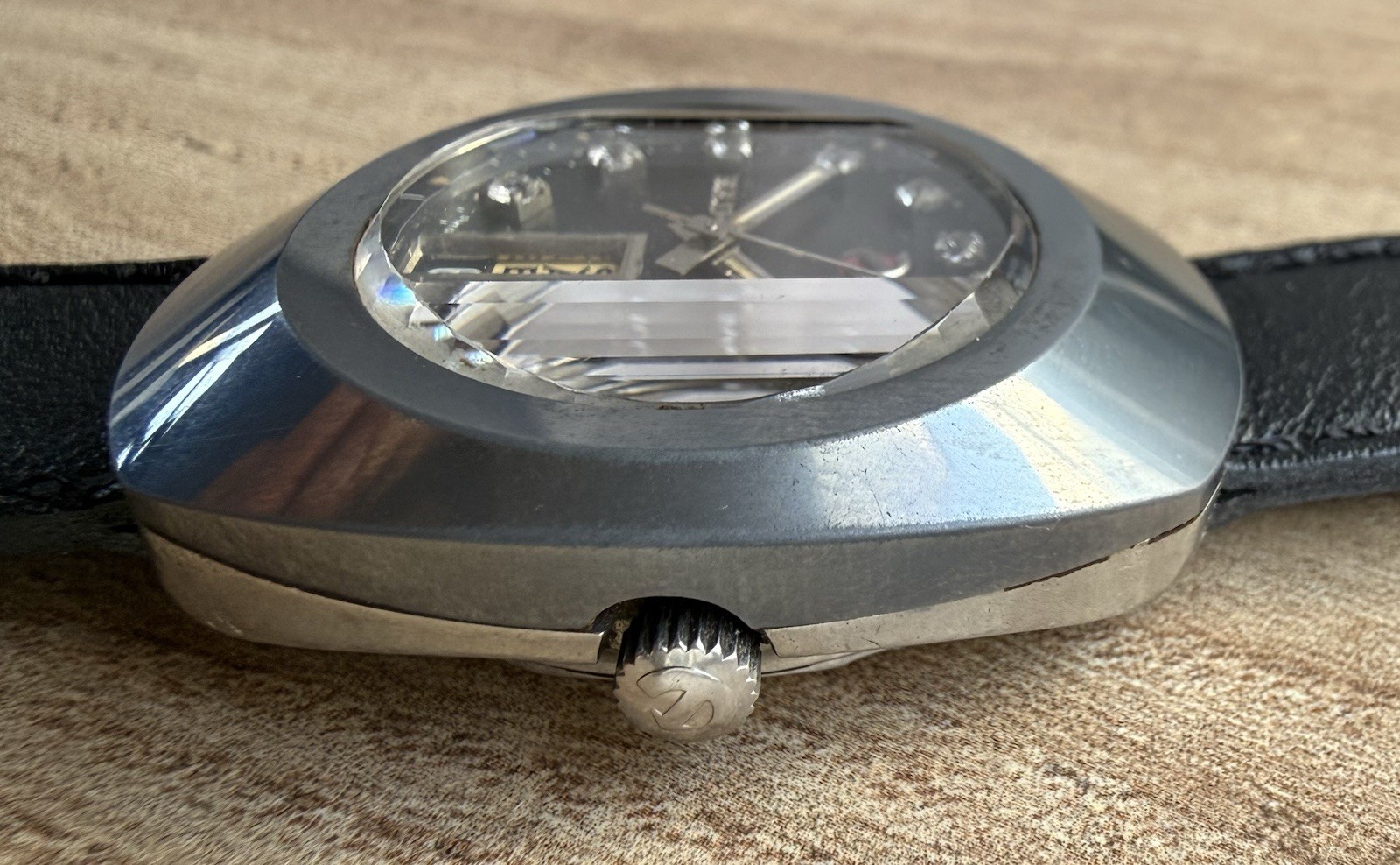 Rado DiaStar 1960s Automatic Tungsten Carbide Faceted Crystal Gem Dial