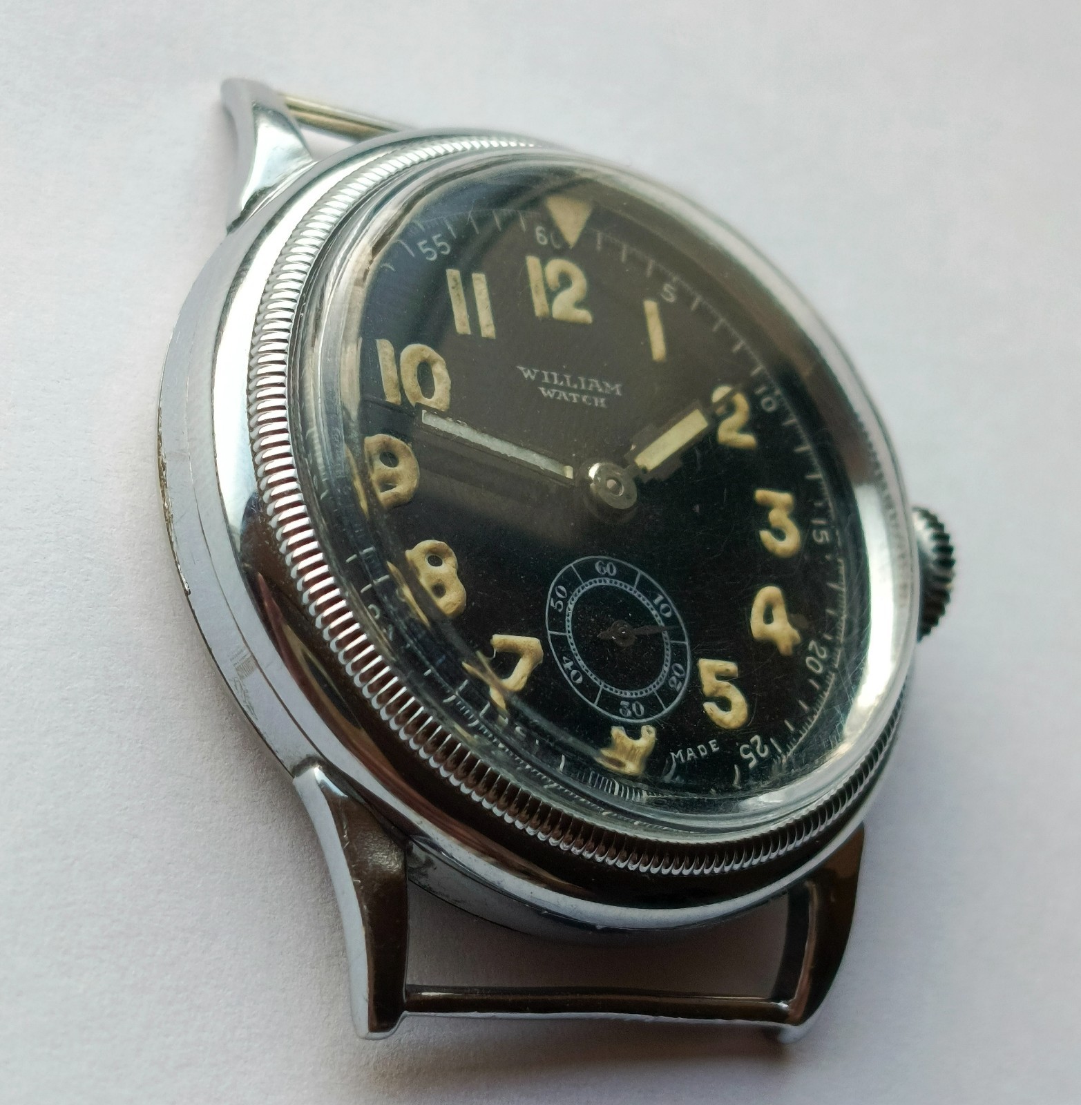 Large 39 mm pilot’s watch William WW2 WK2 Military German Air Force German Army