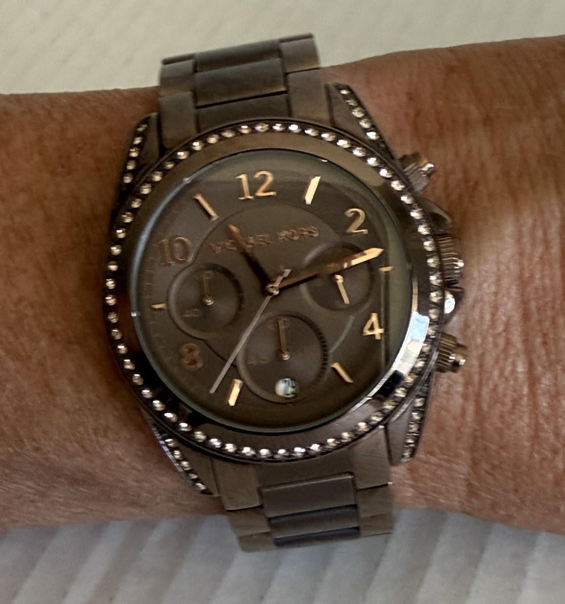 Michael Kors MK5493 Blair Chronograph Bronze Tone Stainless Steel Watch Women’s