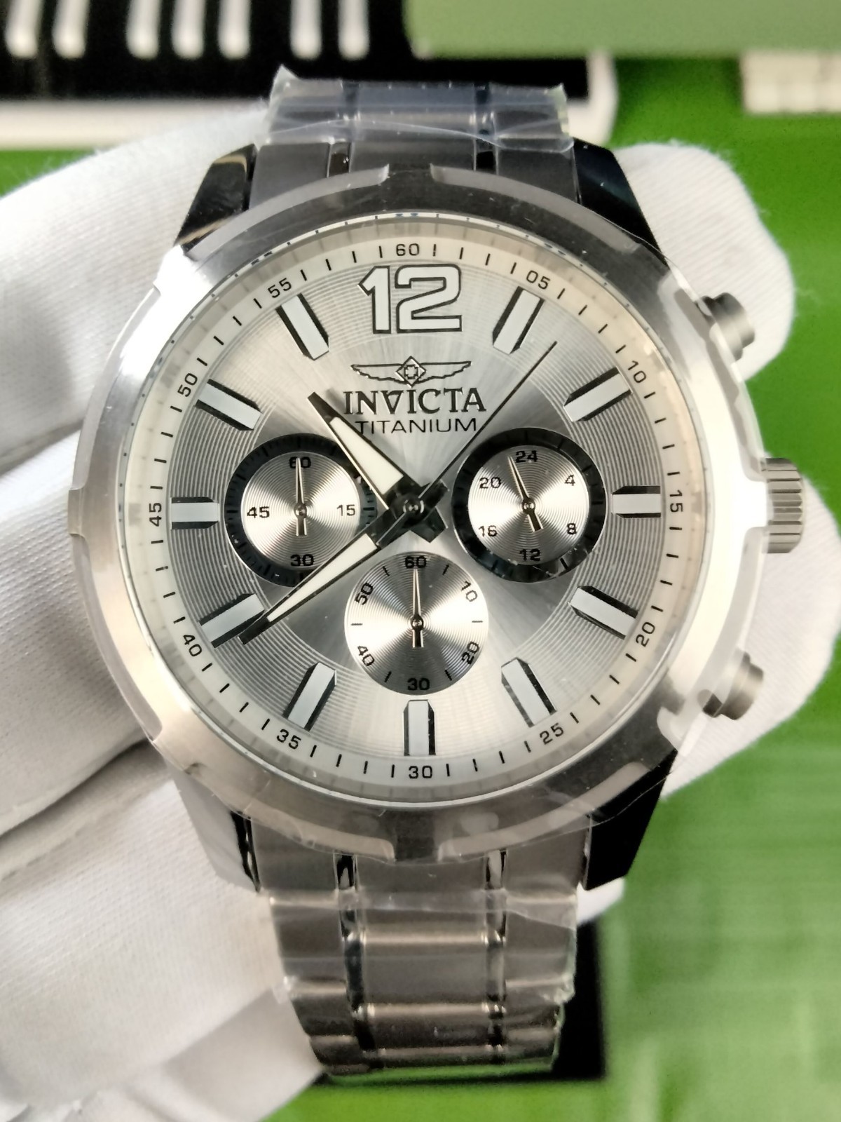 Invicta 47510 TI-22 Titanium Men 44.5 mm Chronograph Silver Quartz Watch WR 50 M