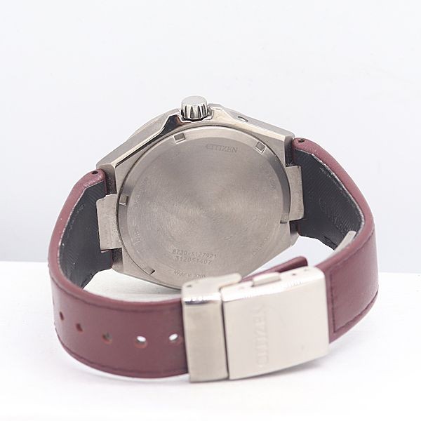 CITIZEN ATTESA BU0060-17W Quartz Triple Calendar Titanium Men’s Watch Burgundy