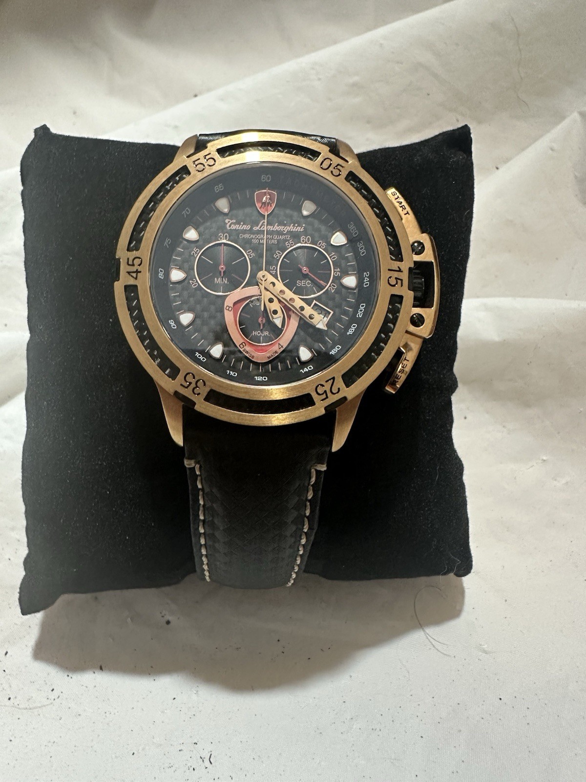 Authentic/TESTED Tonino Lamborghini Herrenuhr Chronograph Rose Gold PVD $2,564 G