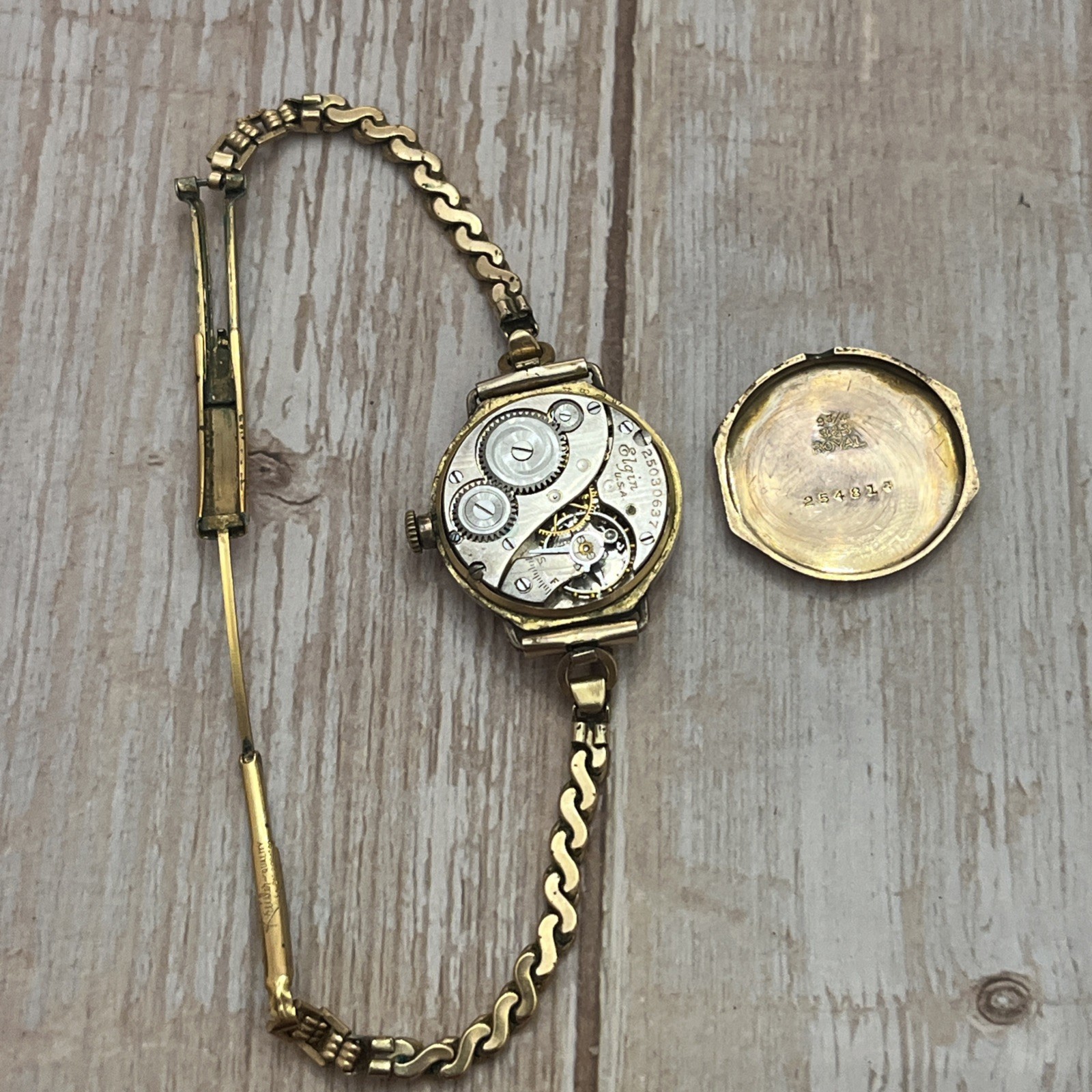 Art Deco 1922 Elgin 10/0s Grade 447 B&B Royal Gold Filled Ladies Wristwatch