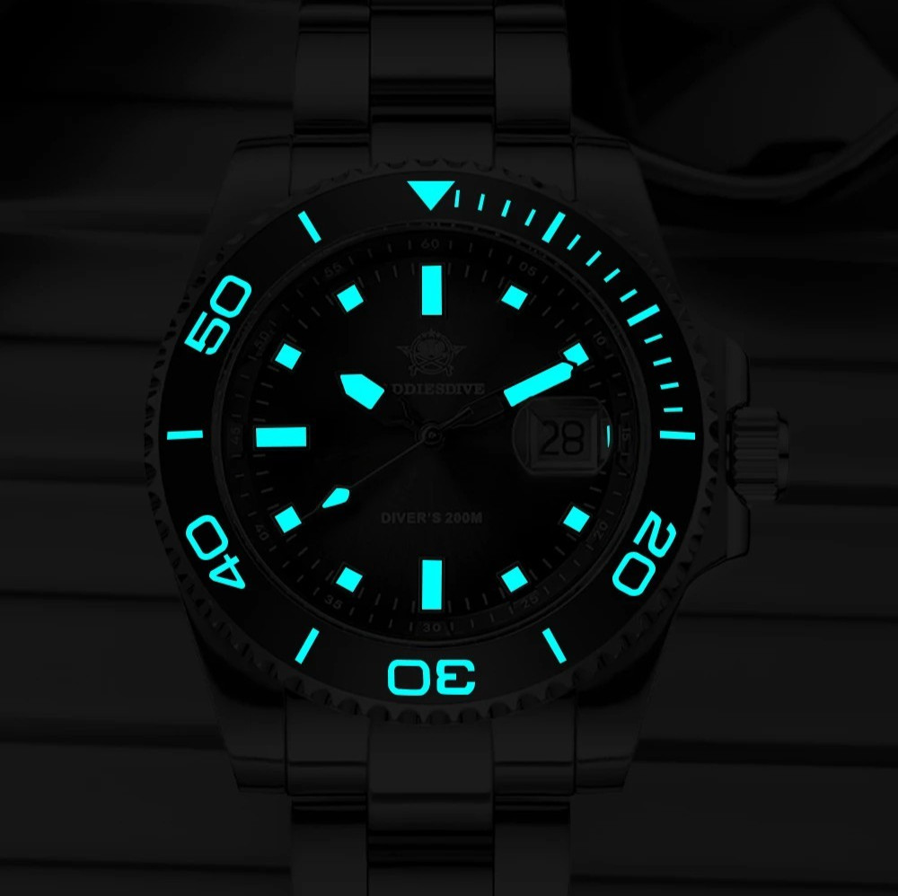 Addiesdive 36mm Men Quartz Dive Watch 100M Waterproof Luminous Stainless Steel