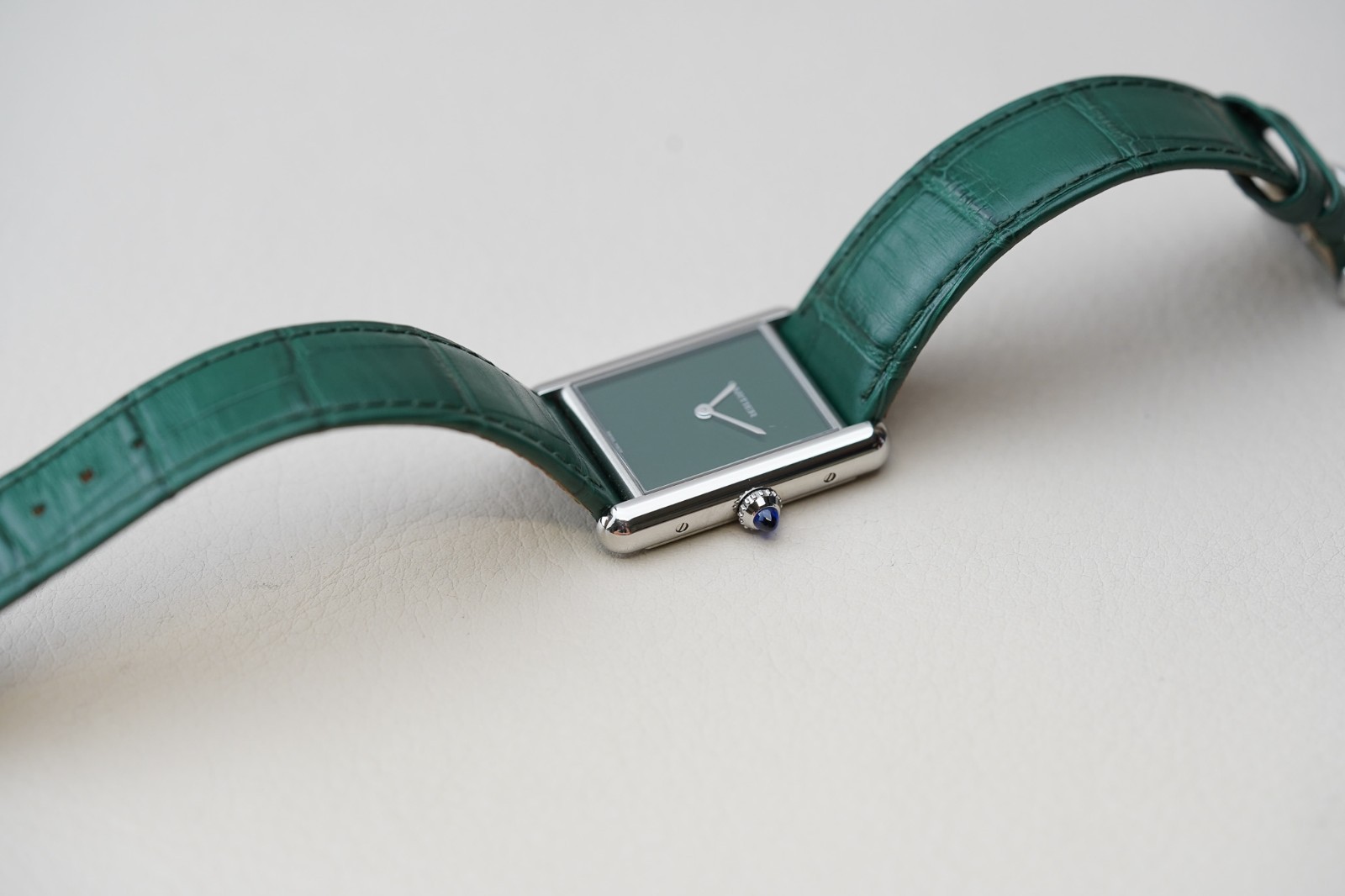 Cartier Tank Must Large Green Dial WSTA0056 Men’s Steel Quartz Watch