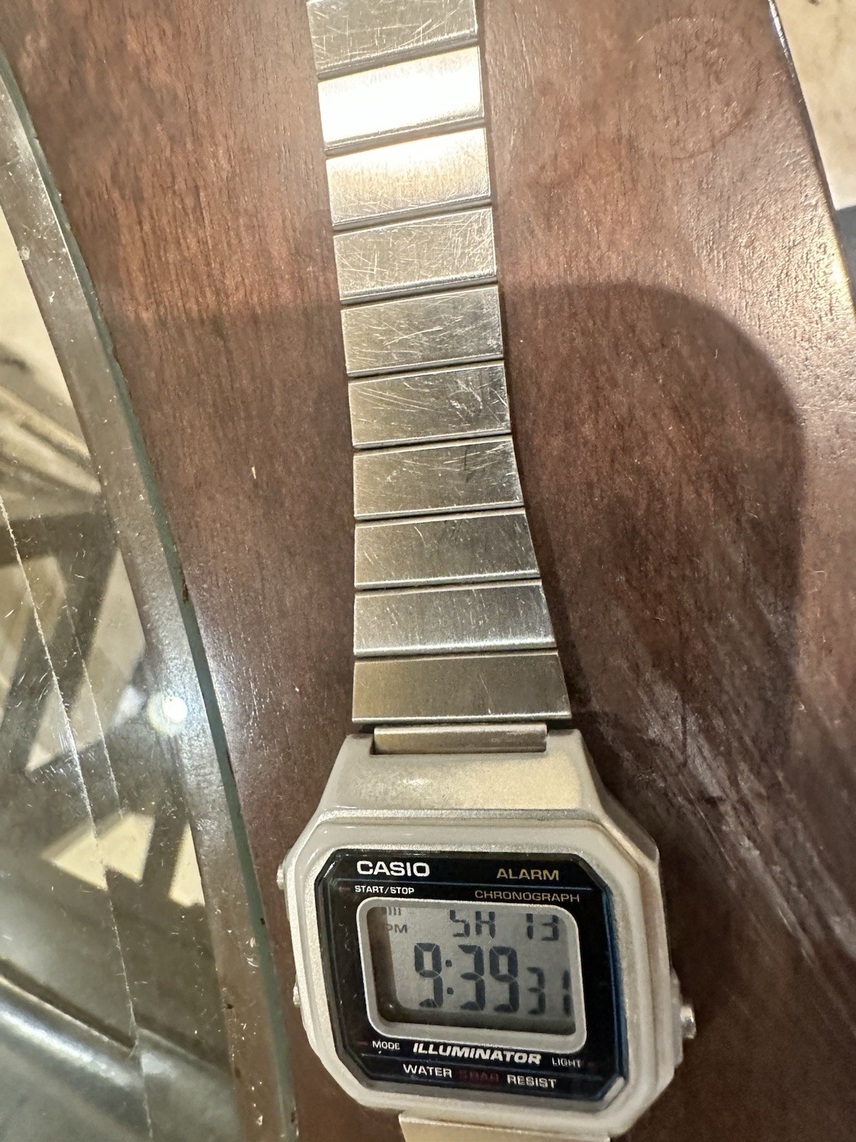 Casio B650WD-1A Vintage Stainless Steel Digital Watch LED Alarm Used / Patina