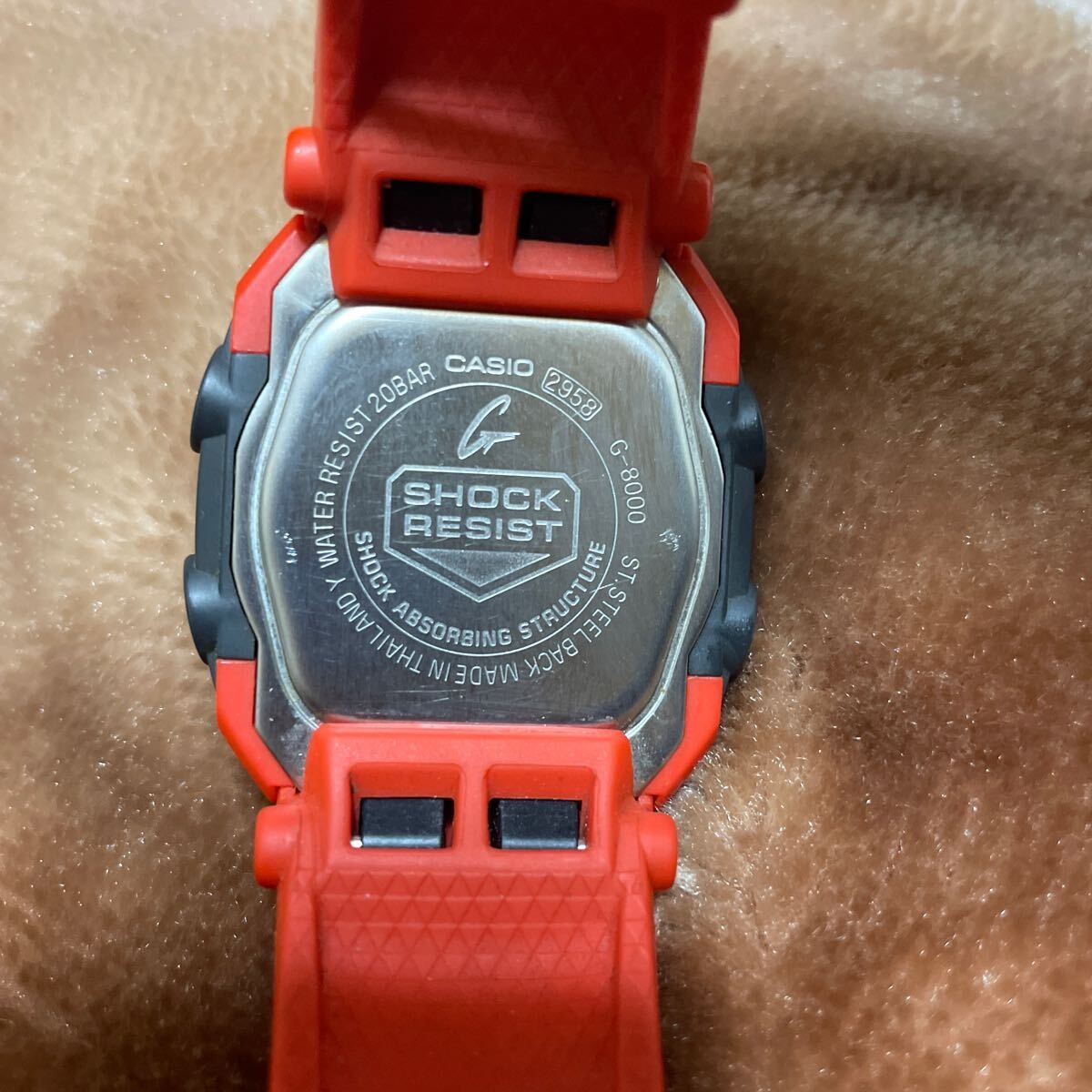 CASIO G-SHOCK G-8000-4JF Sniper Red Digital Square Watch Used Japan