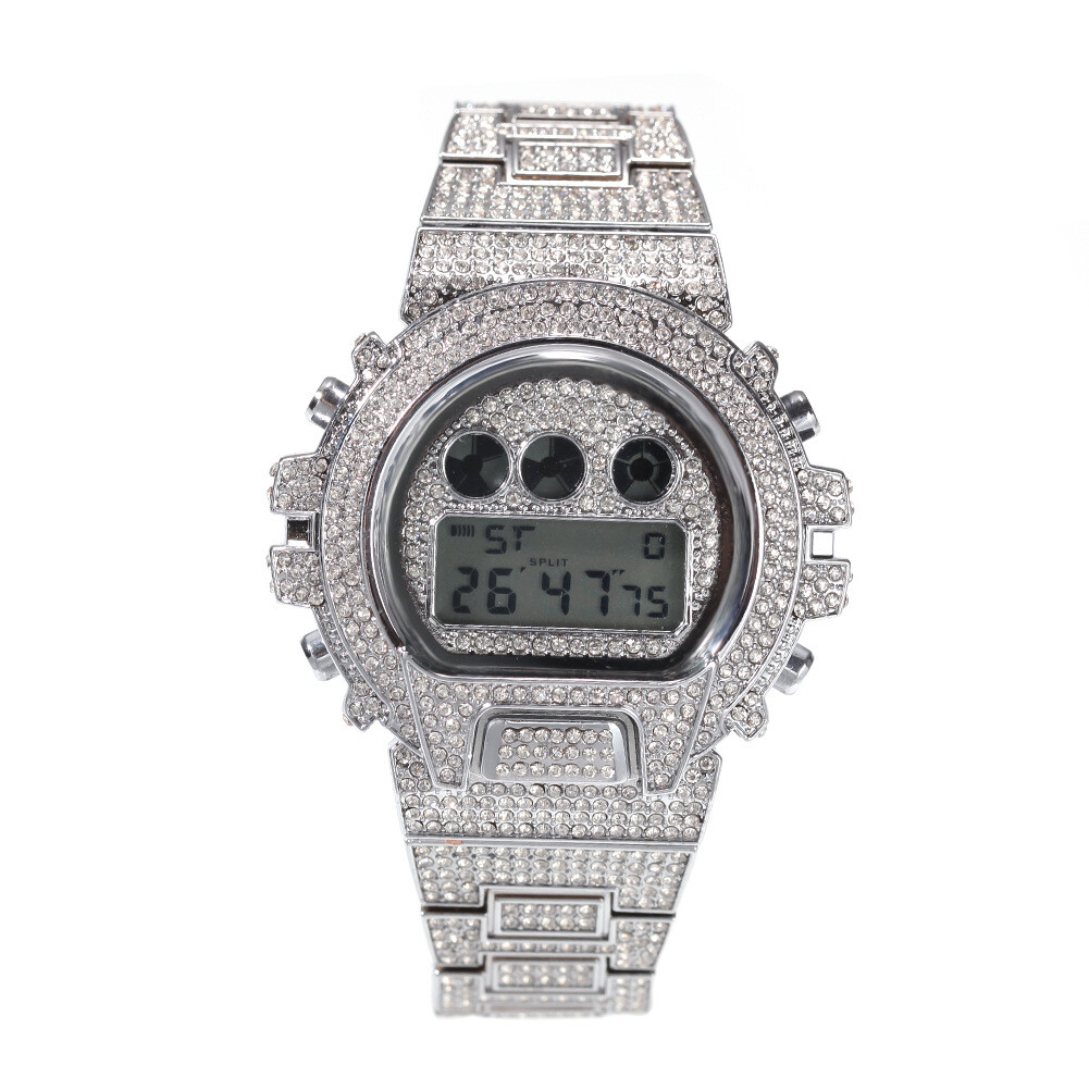 watches full diamond electronic time display fashion design upscale luxury