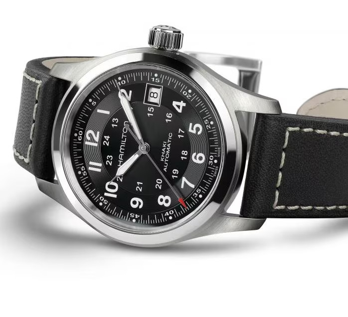 Hamilton Khaki Field Automatic Black Dial Leather Strap Men’s Watch H70455733