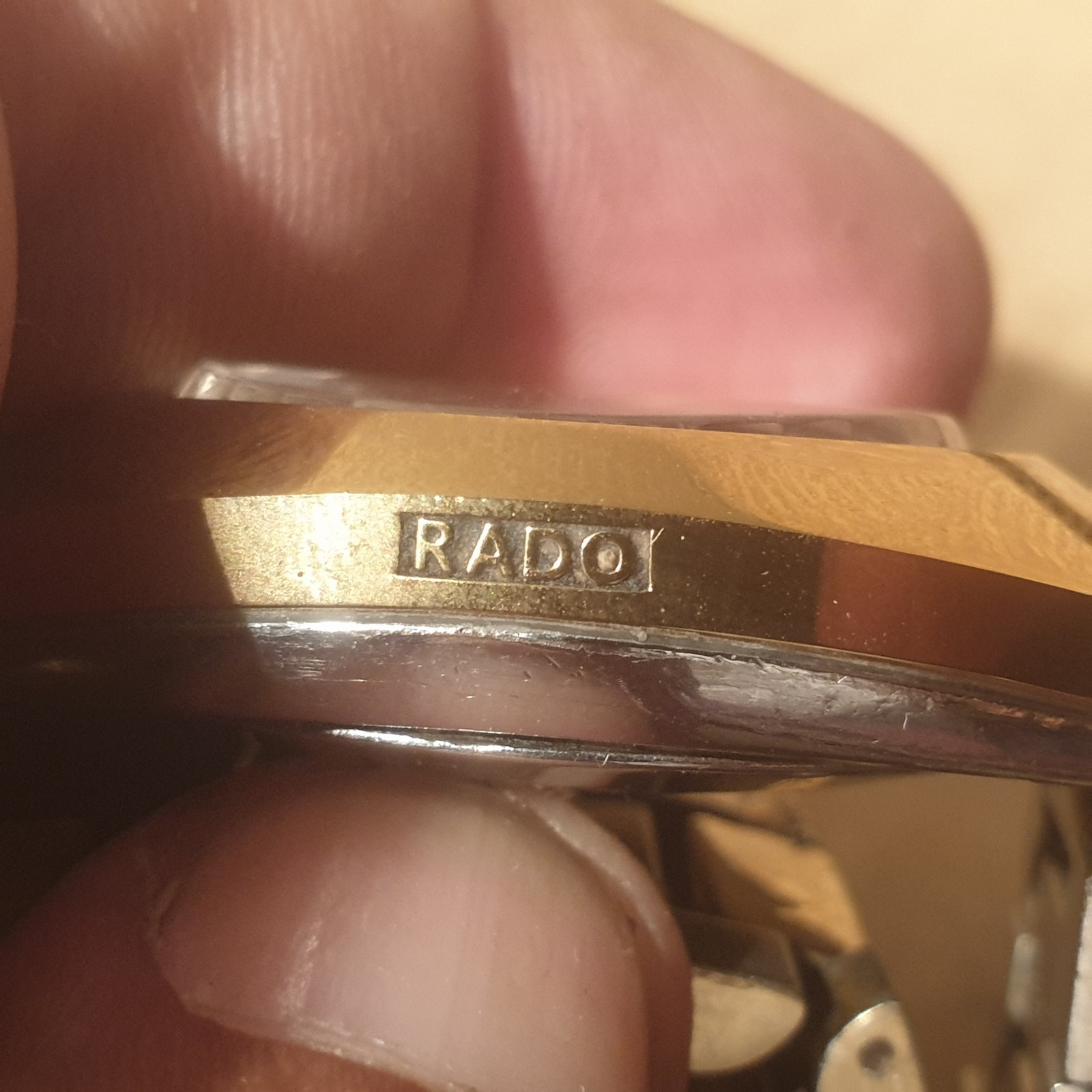 Vintage Rado Diastar Automatic Swiss Made Scratchproof Hardmetal Gold Dial Date