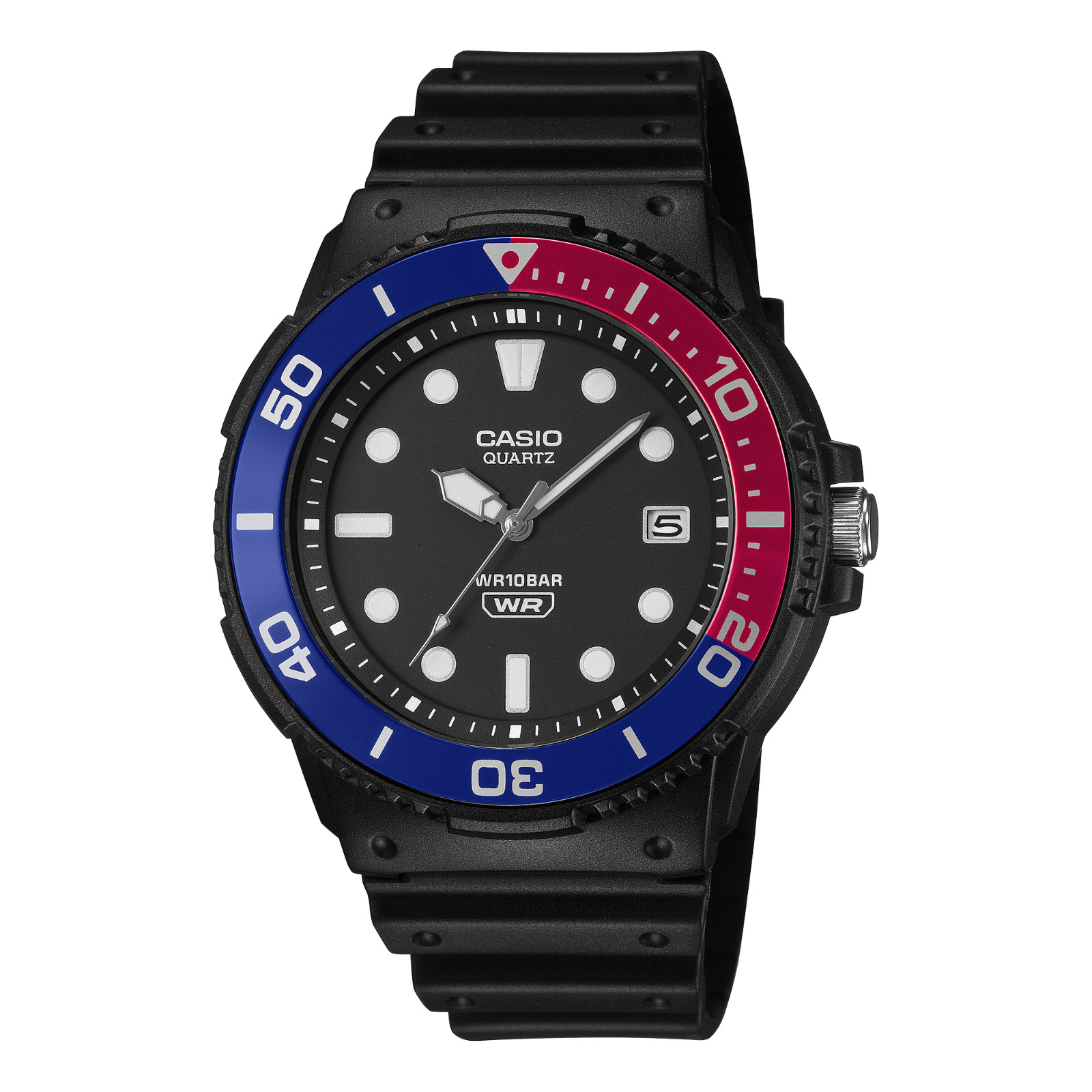 CASIO Collection MRW-240H-1E2JF Analog Blue Red Bezel 10BAR Men’s Watch Japan